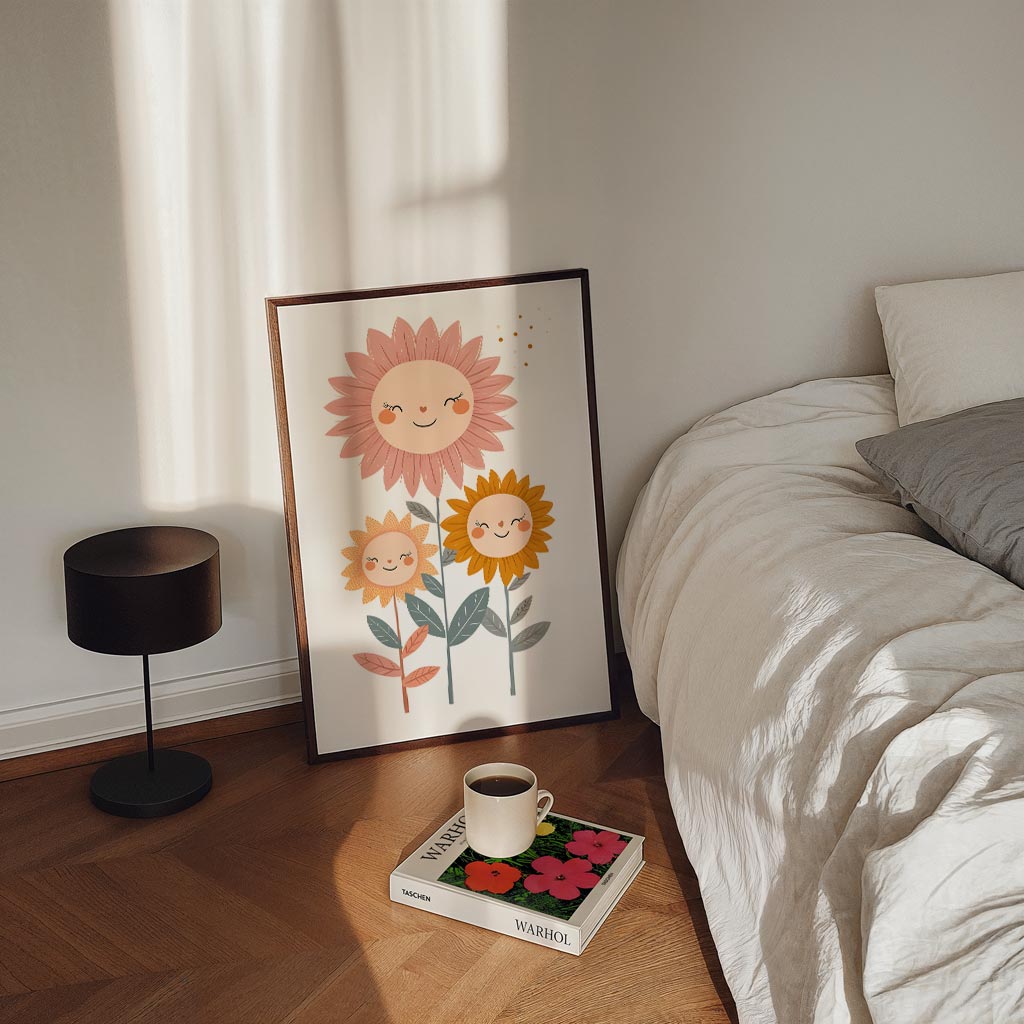 Vrolijke Bloemenfamilie Poster