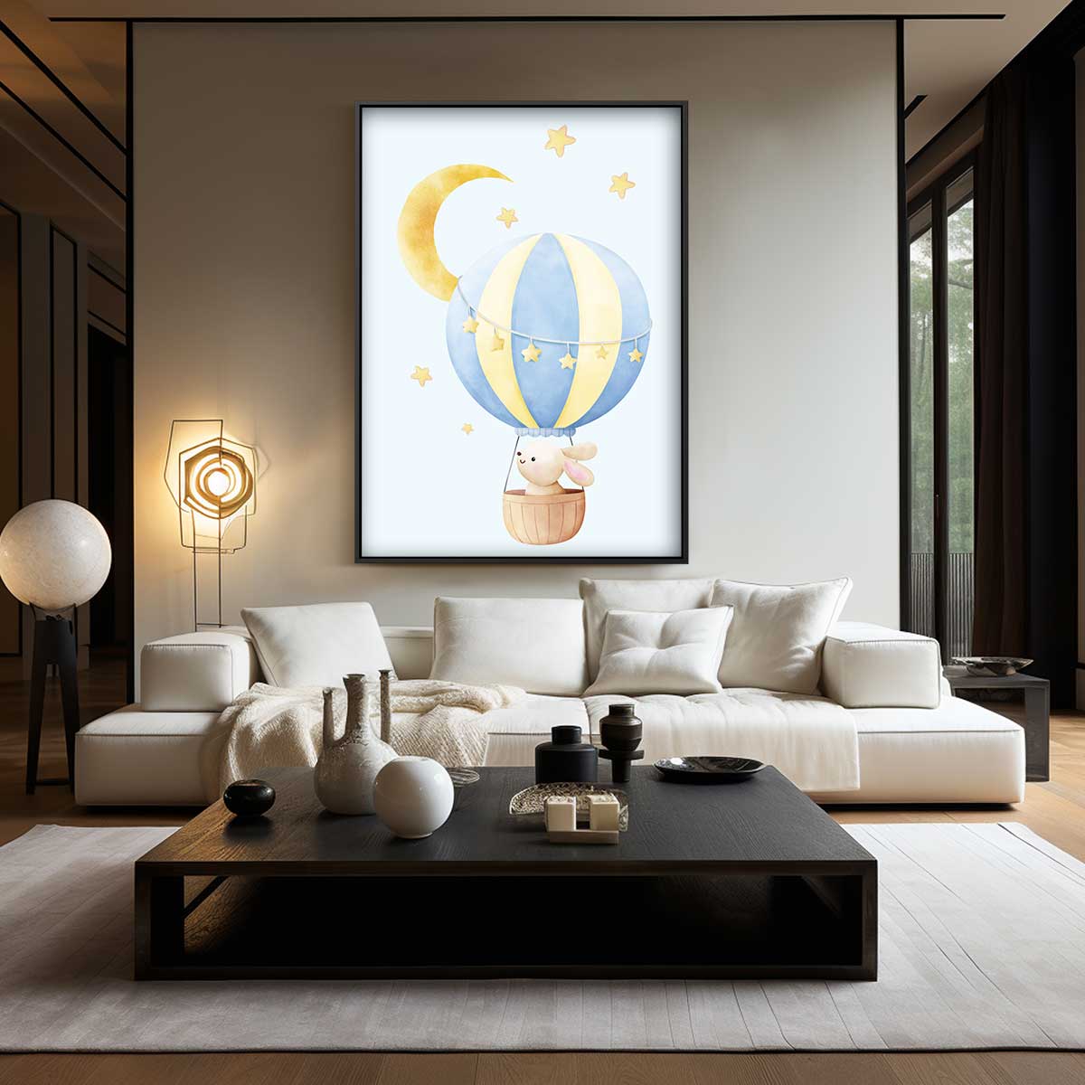 Dromerige Luchtballon Avontuur Kunstwerk-canvas-dibond-plexiglas-wanddecoratie-WallArtistic
