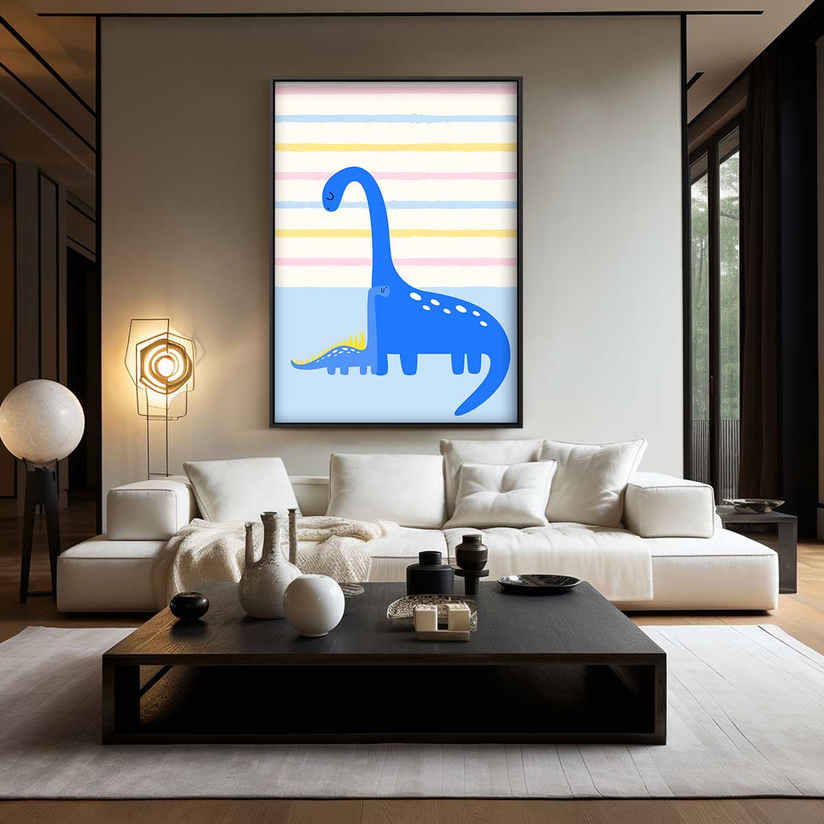 Dierbare Dino Vriendschap Kunstwerk-canvas-dibond-plexiglas-wanddecoratie-WallArtistic