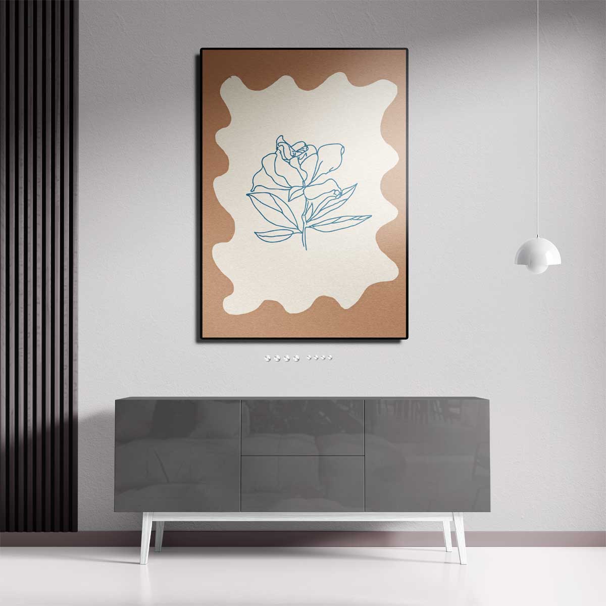 Eenvoudige Bloemenschets Kunstwerk-canvas-dibond-plexiglas-wanddecoratie-WallArtistic