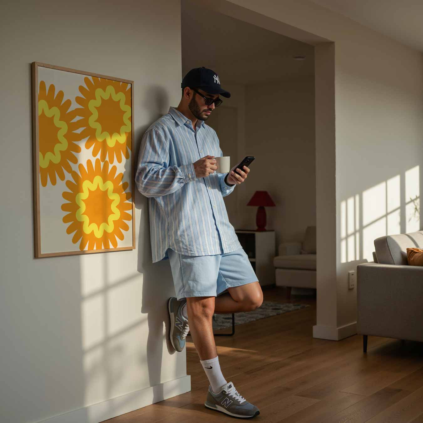 Zonnestraal Bloemen Poster-WallArtistic