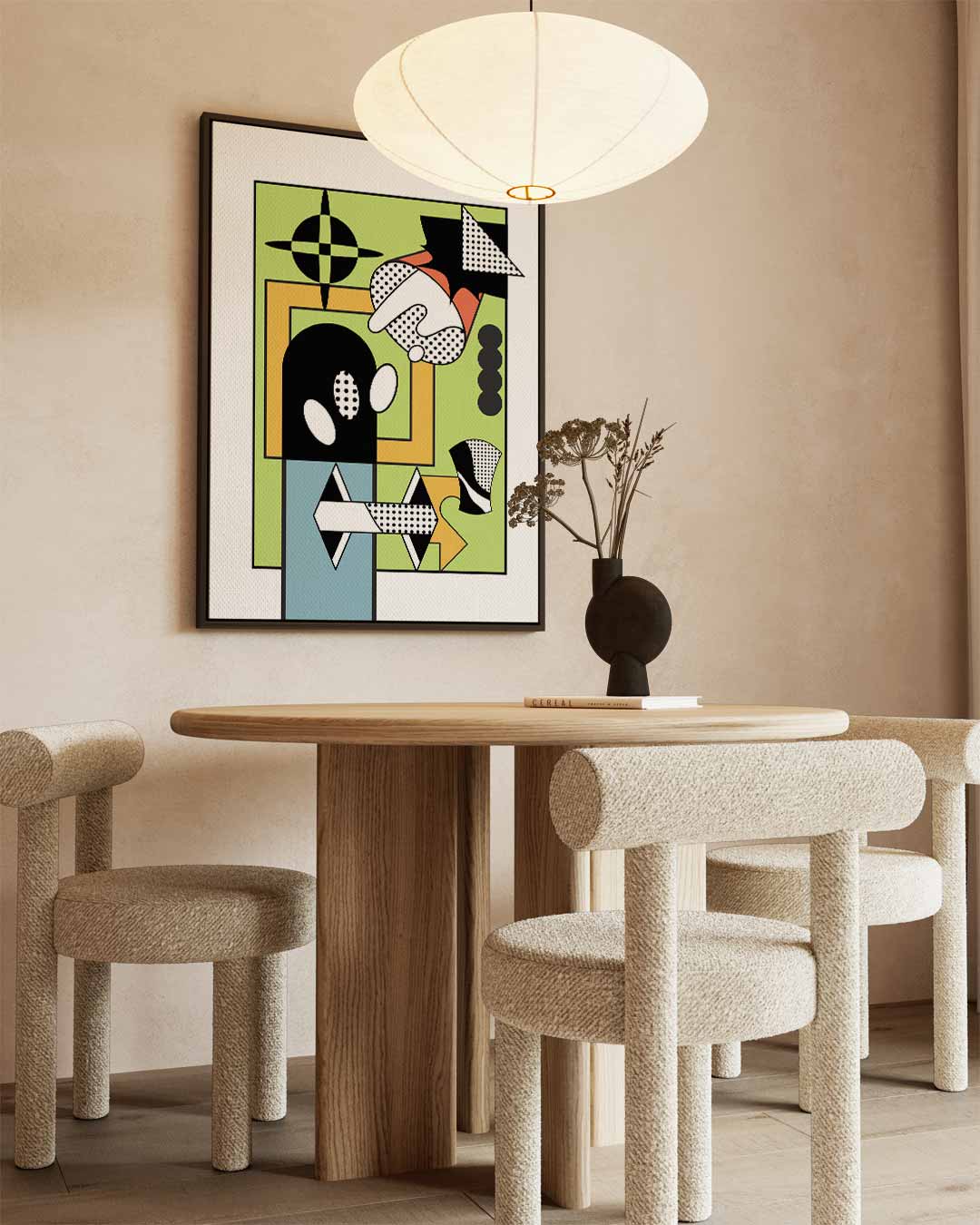 Abstracte Geometrische Compositie Kunstwerk-canvas-dibond-plexiglas-wanddecoratie-WallArtistic