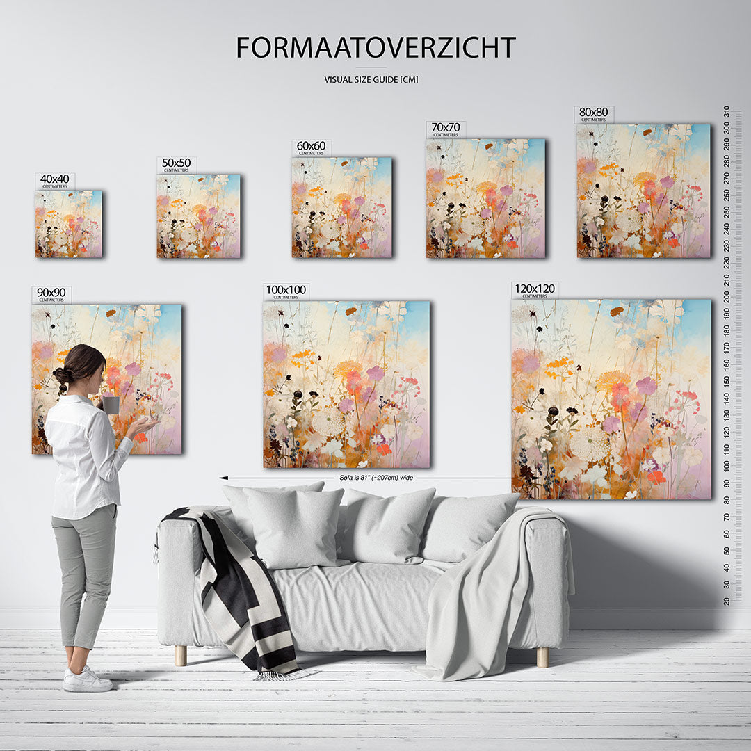 Bloemen in zachte tinten Kunstwerk