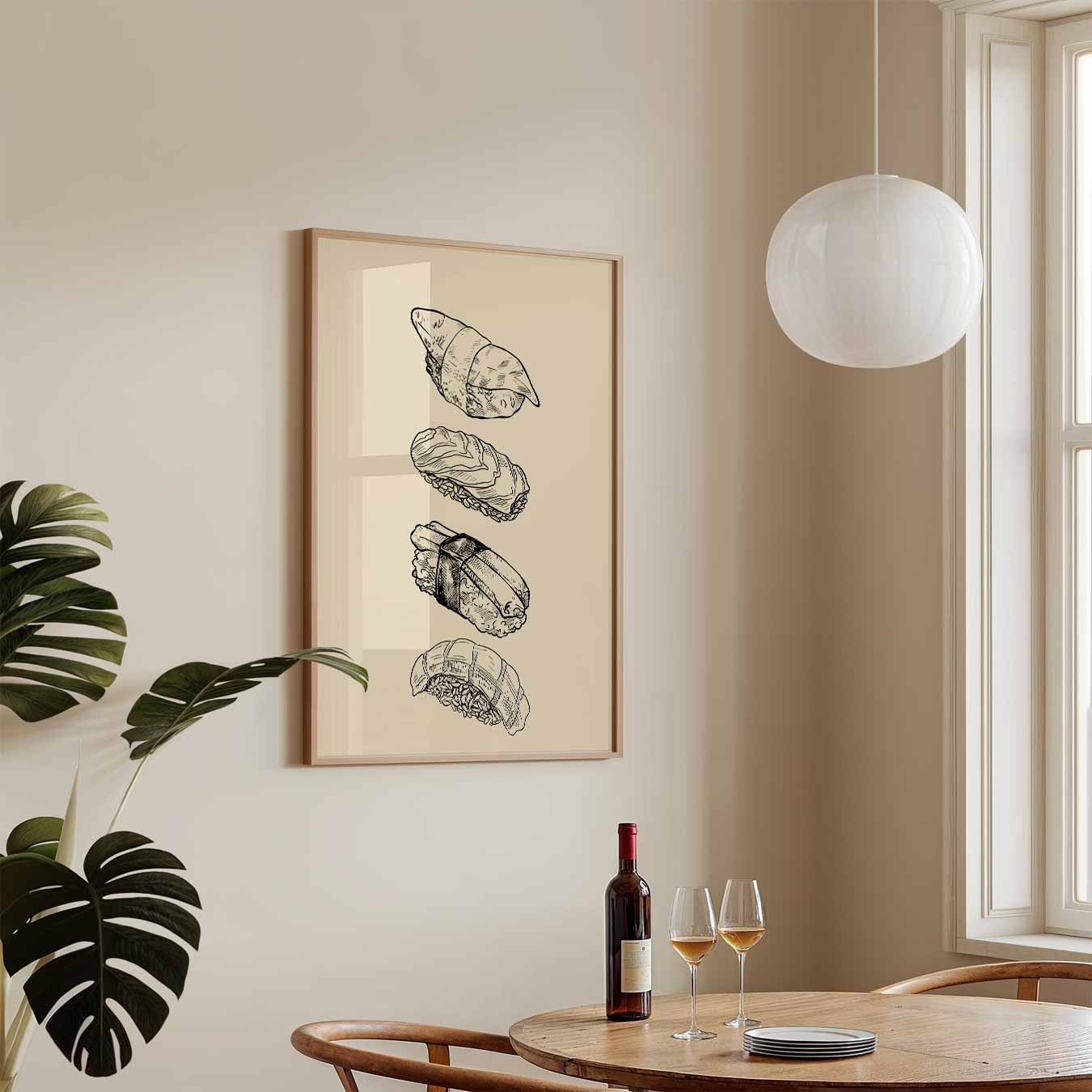 Sierlijke Sushi Illustratie Poster