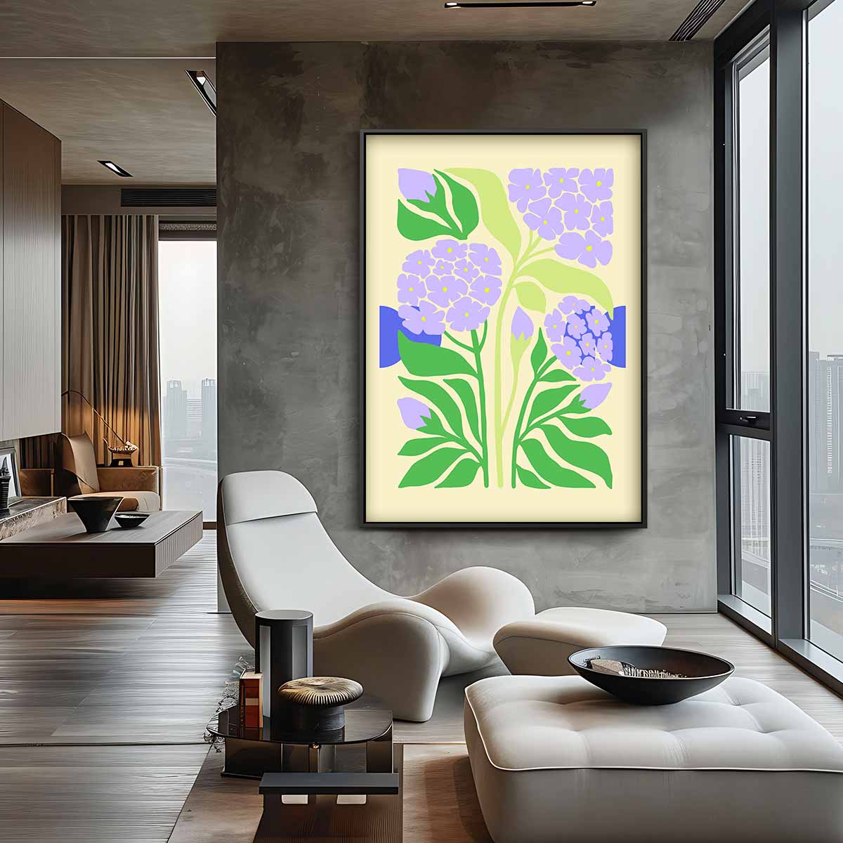 Bloemenpracht in Lila Kunstwerk-canvas-dibond-plexiglas-wanddecoratie-WallArtistic