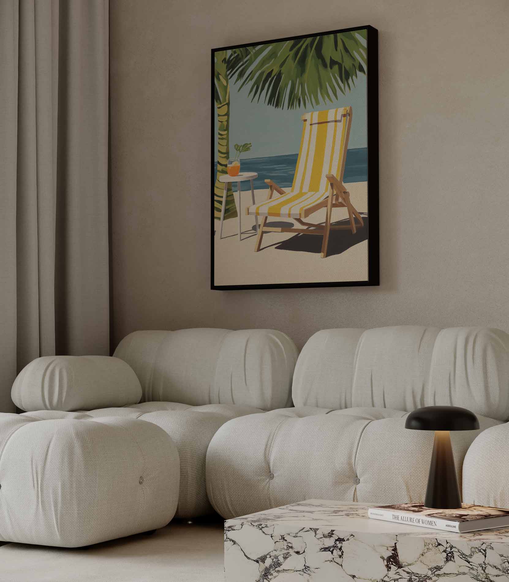 Zomerdag aan het Strand Kunstwerk-canvas-dibond-plexiglas-wanddecoratie-WallArtistic