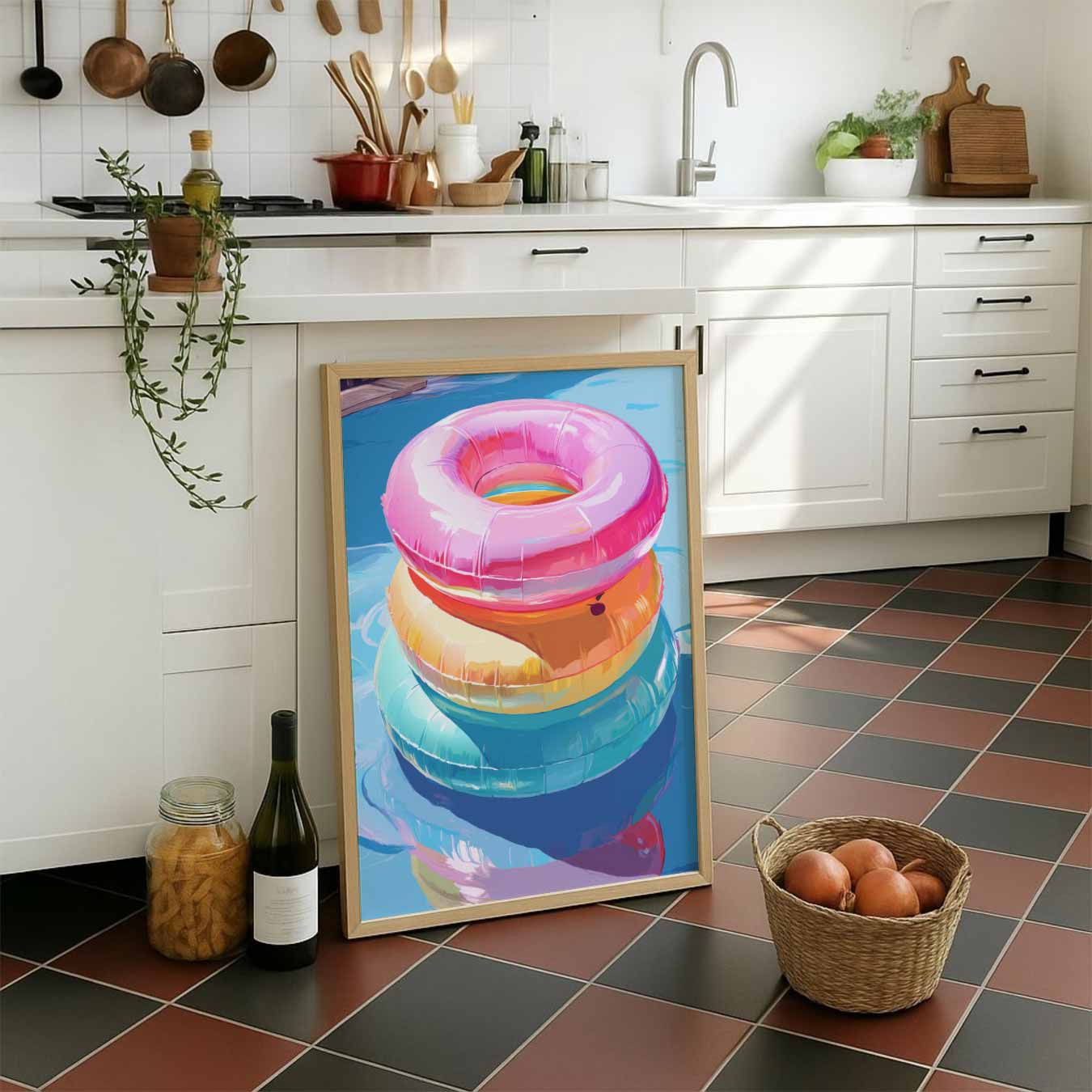 Zomerse Zwemband Stapel Poster-WallArtistic