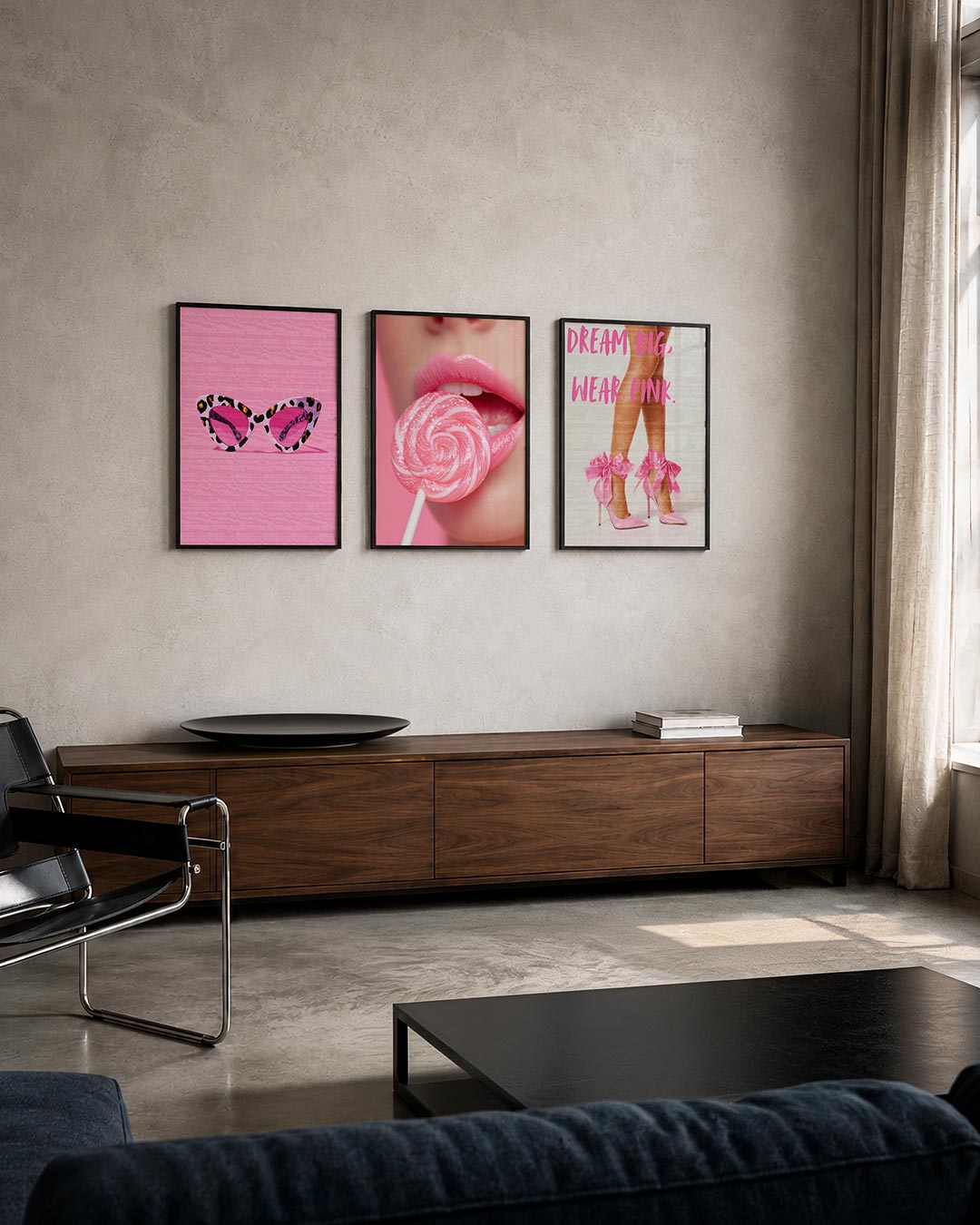 Roze zonnebril contrast Posterset