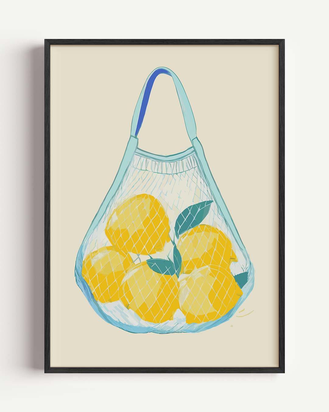 Zomerse Citroen Net-Tas Poster-WallArtistic