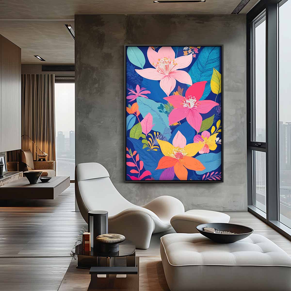Bloemenparadijs Kunstwerk Kunstwerk-canvas-dibond-plexiglas-wanddecoratie-WallArtistic