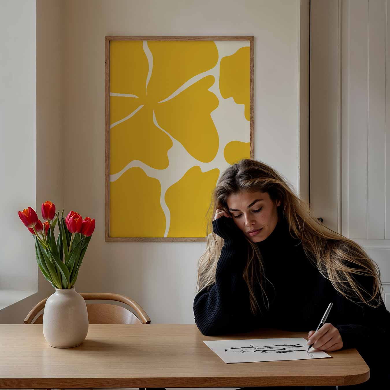 Stralende Bloemenprint Poster