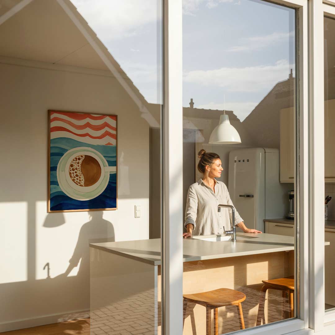 Golvend Genot Koffieposter-WallArtistic