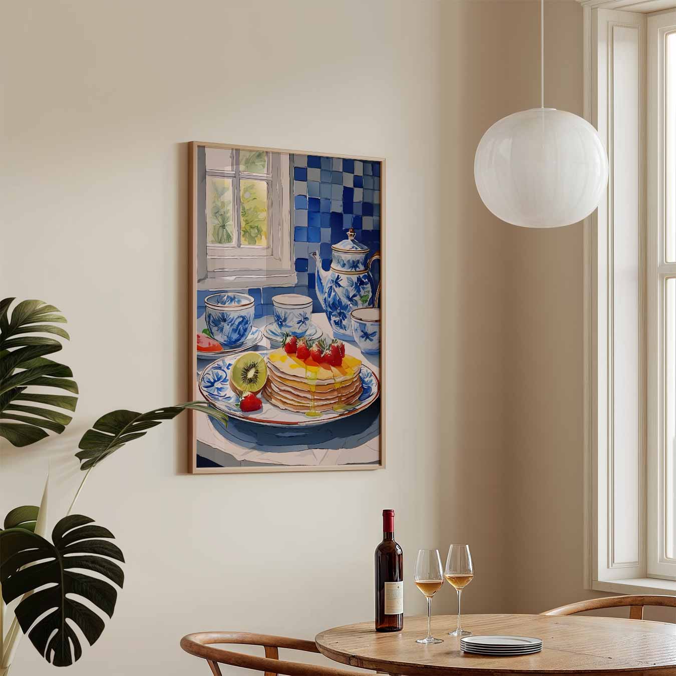Ontbijt in Blauw Servies Poster-WallArtistic