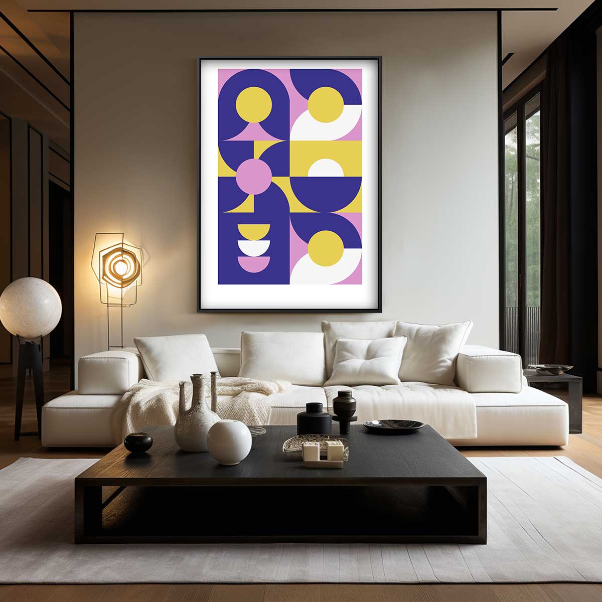 Speelse Geometrie Kunstwerk-canvas-dibond-plexiglas-wanddecoratie-WallArtistic