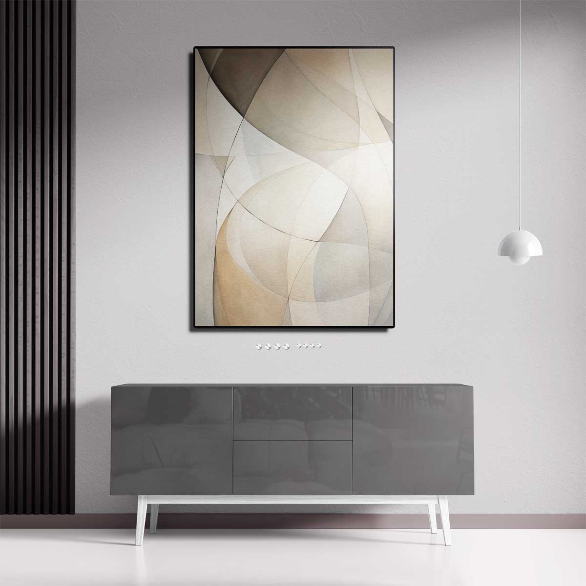 Subtiele Neutrale Golven Kunstwerk-canvas-dibond-plexiglas-wanddecoratie-WallArtistic