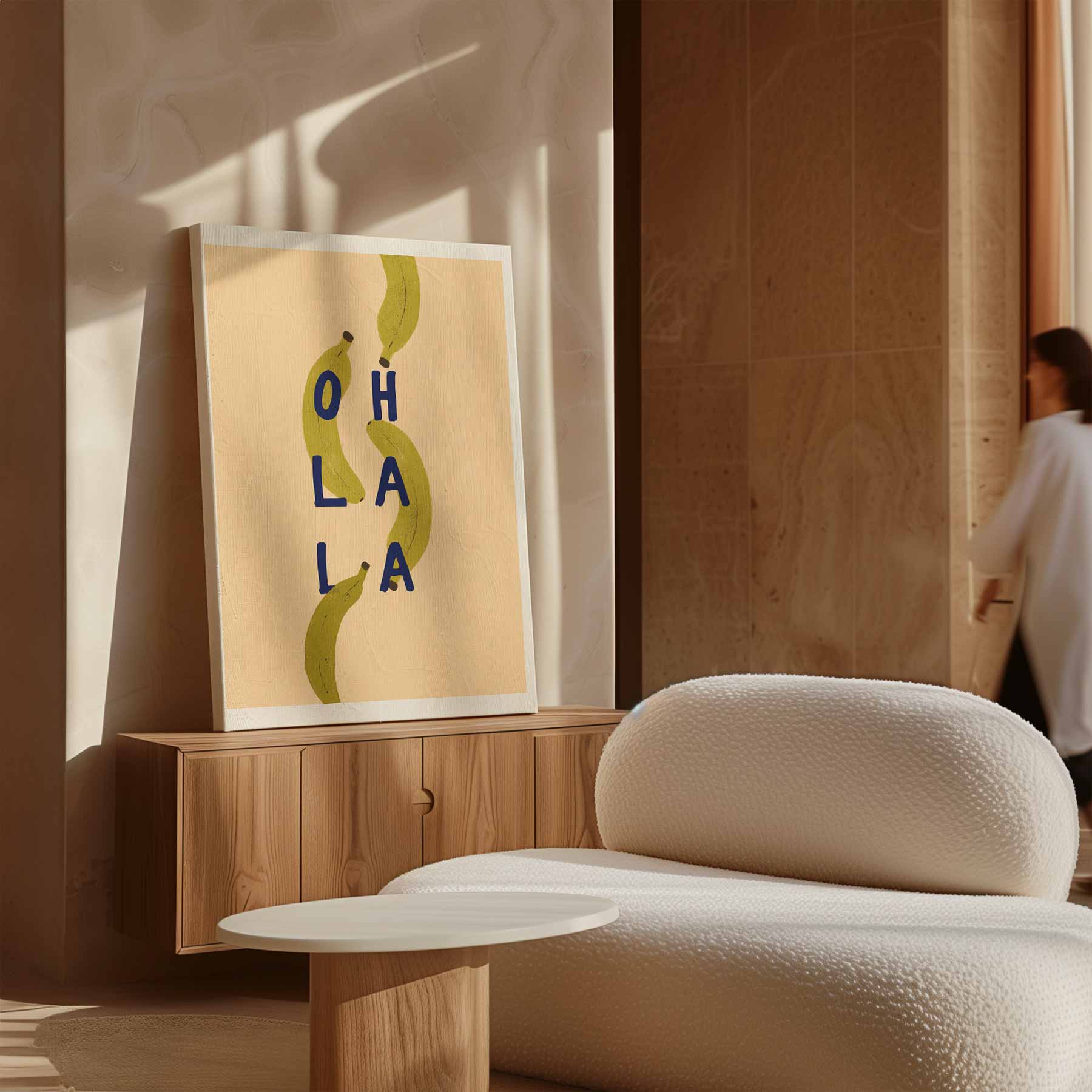 Ohlala Bananenprint Kunstwerk-canvas-dibond-plexiglas-wanddecoratie-WallArtistic
