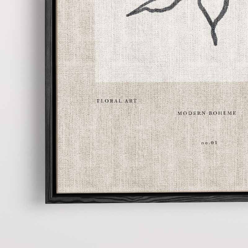 Modern Boheme Bloementekening Kunstwerk-canvas-dibond-plexiglas-wanddecoratie-WallArtistic