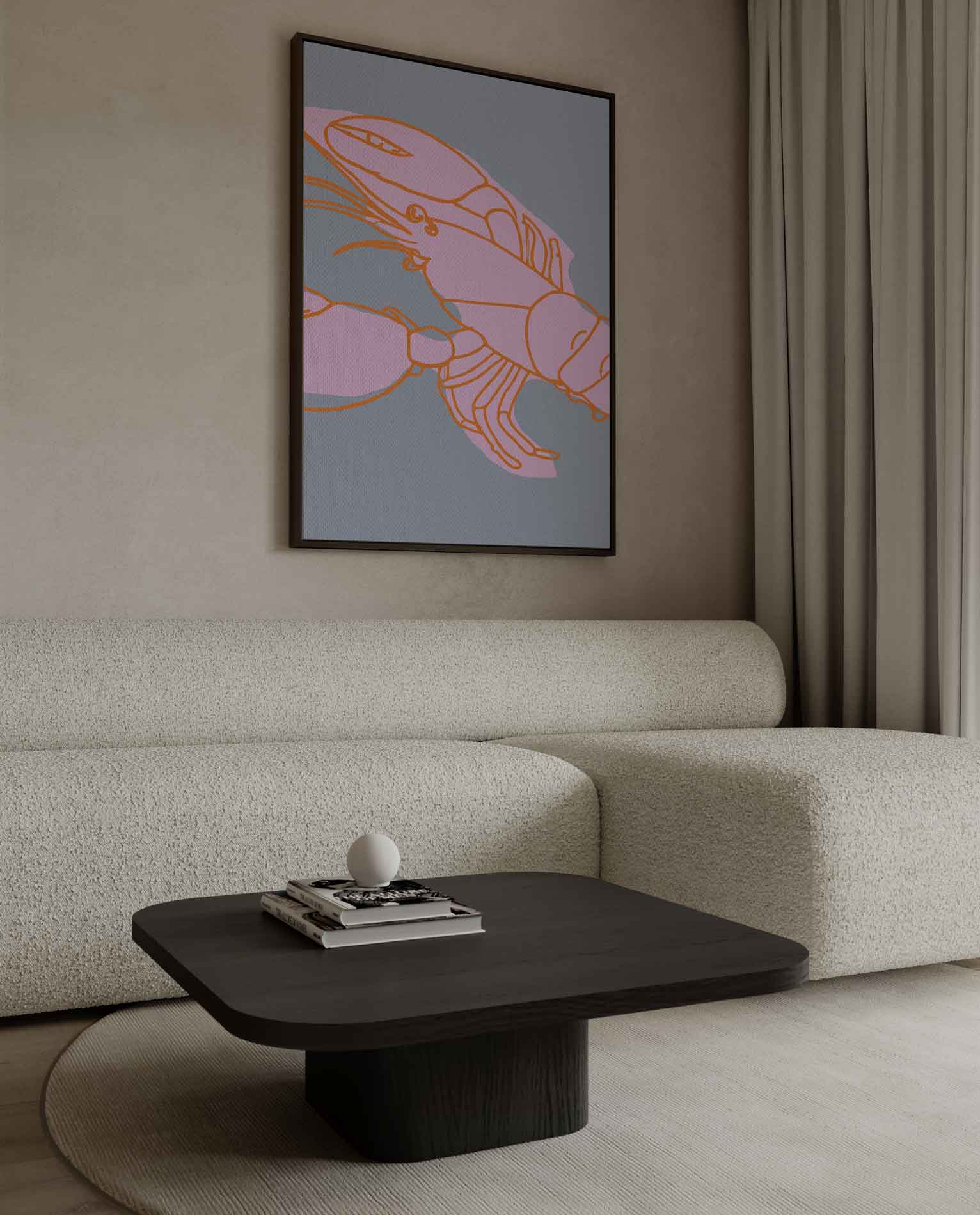 Kleurrijke Krabillustratie Kunstwerk-canvas-dibond-plexiglas-wanddecoratie-WallArtistic