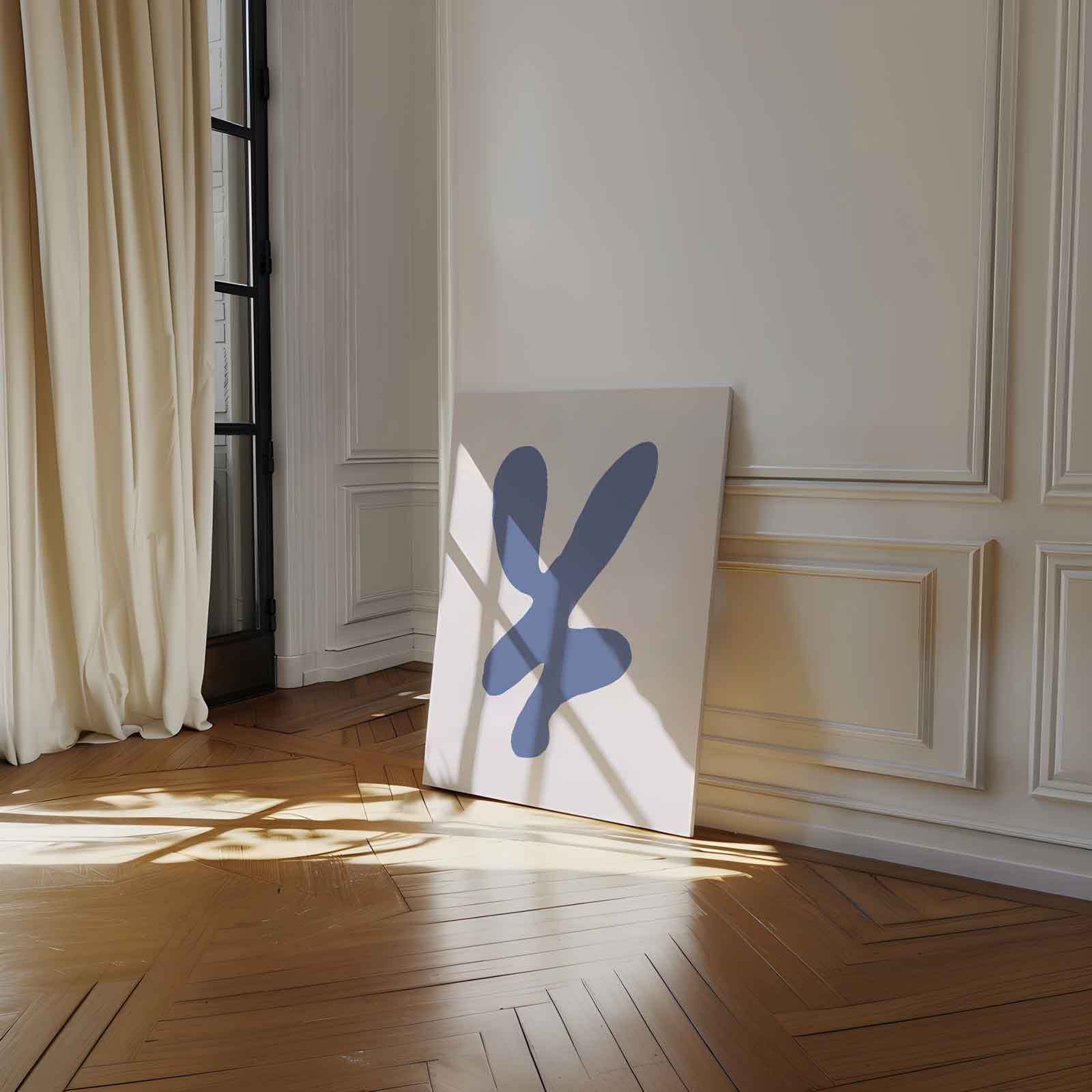 Abstracte Blauwe Vormen Kunstwerk-canvas-dibond-plexiglas-wanddecoratie-WallArtistic