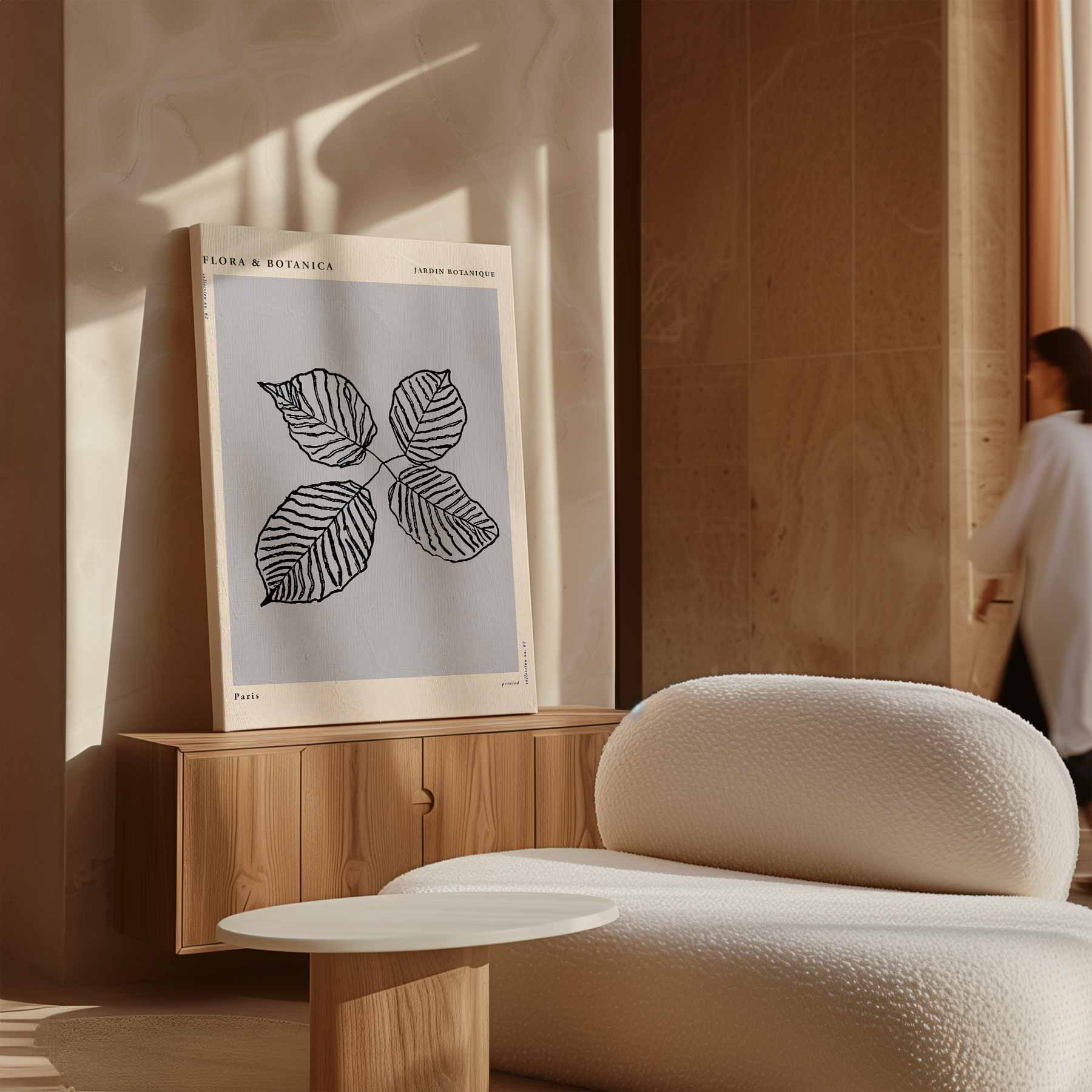 Botanische Bladeren Print Kunstwerk-canvas-dibond-plexiglas-wanddecoratie-WallArtistic