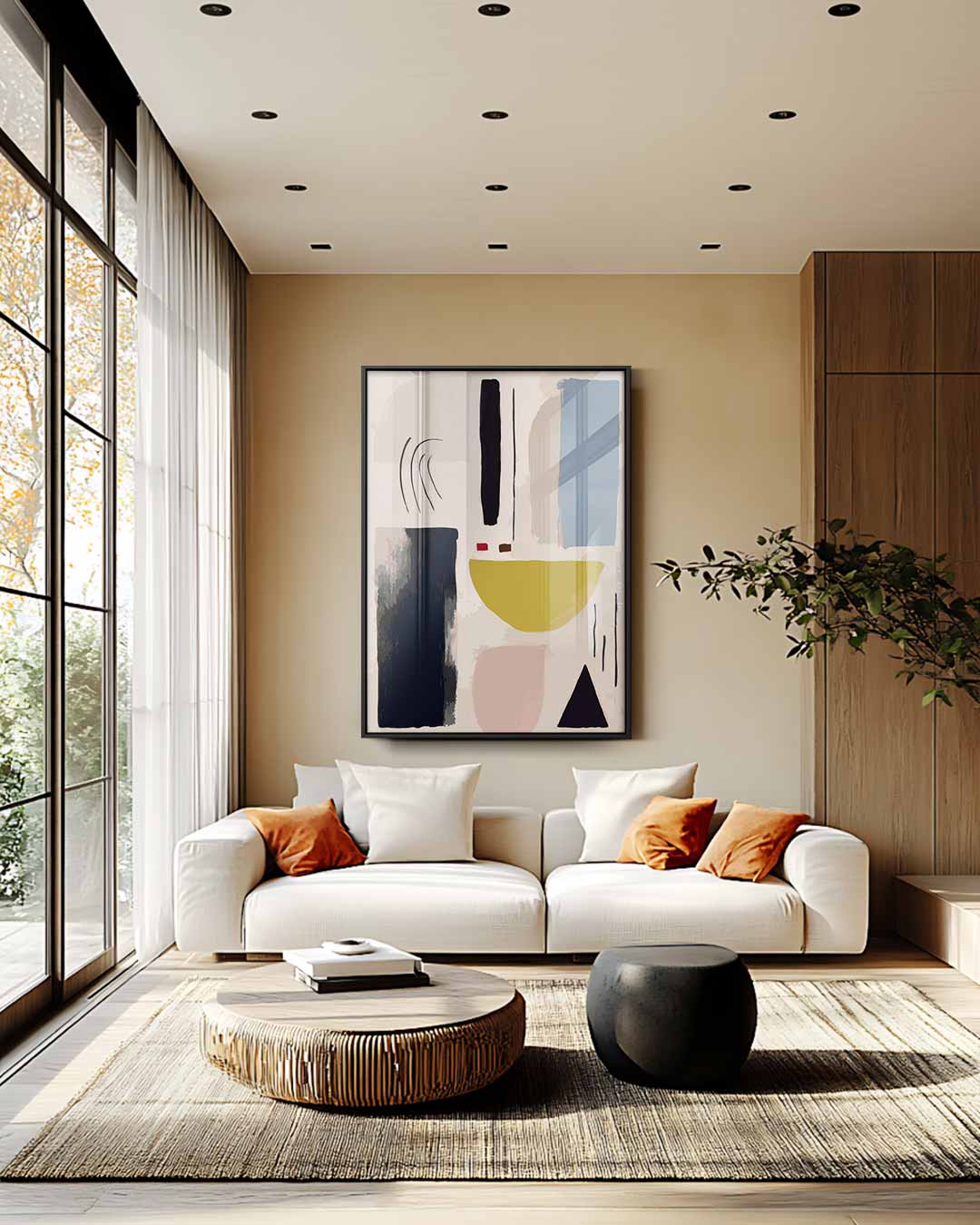 Speelse Abstractie Kunstwerk-canvas-dibond-plexiglas-wanddecoratie-WallArtistic