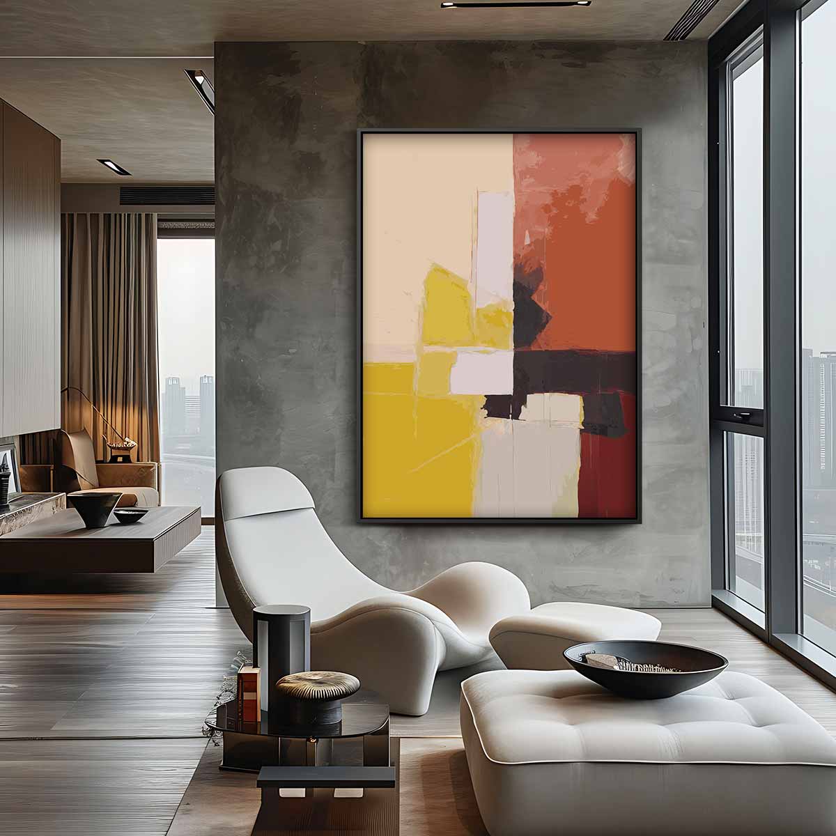 Abstracte Kleurenharmonie Kunstwerk-canvas-dibond-plexiglas-wanddecoratie-WallArtistic