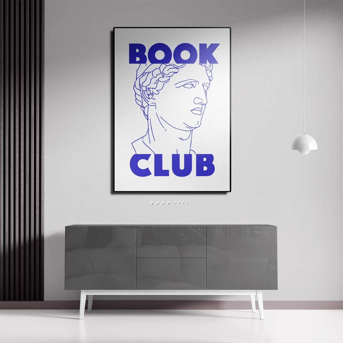 Boekclub Klassieke Buste Kunstwerk-canvas-dibond-plexiglas-wanddecoratie-WallArtistic