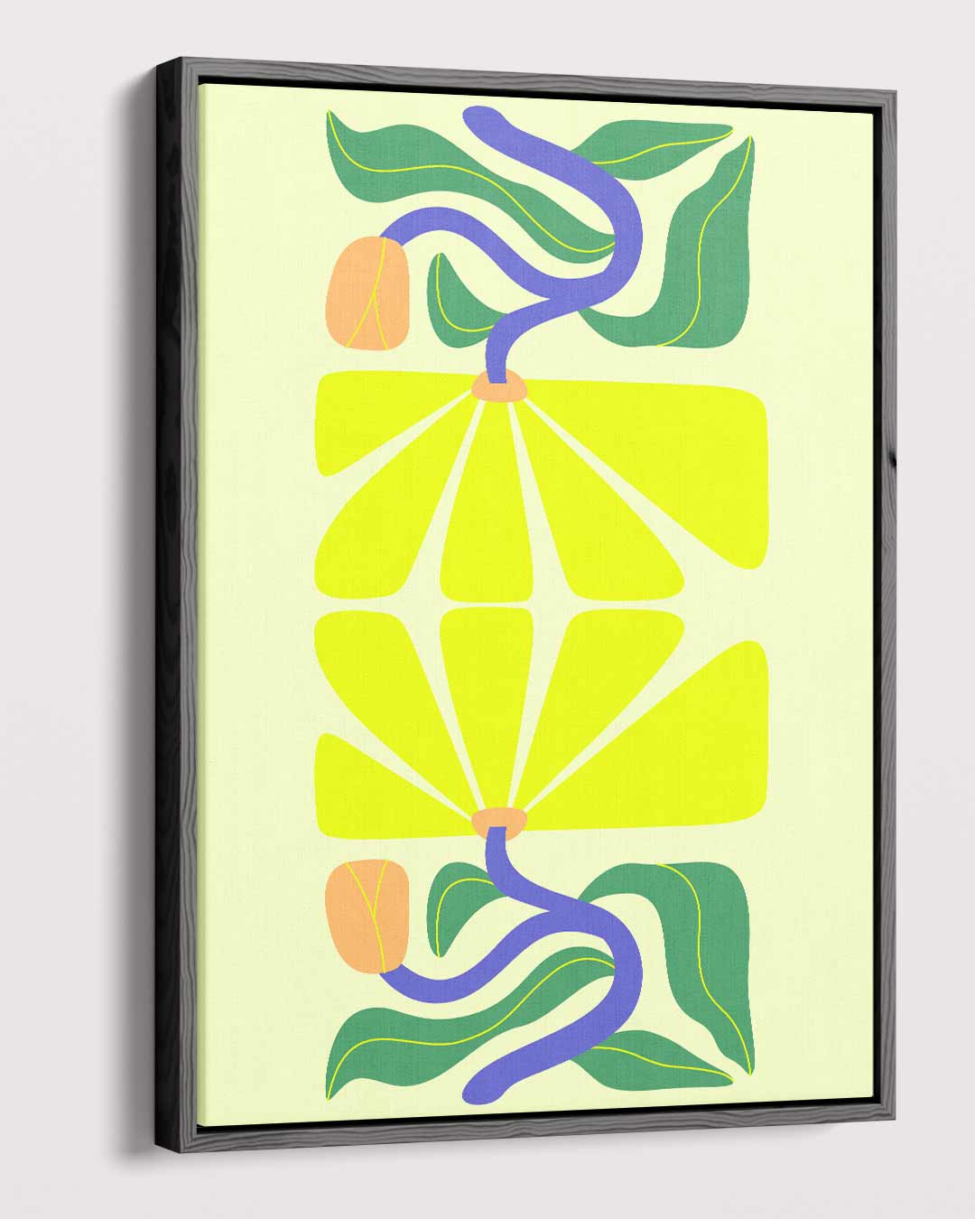 Zonnige Bloemfantasie Kunstwerk-canvas-dibond-plexiglas-wanddecoratie-WallArtistic