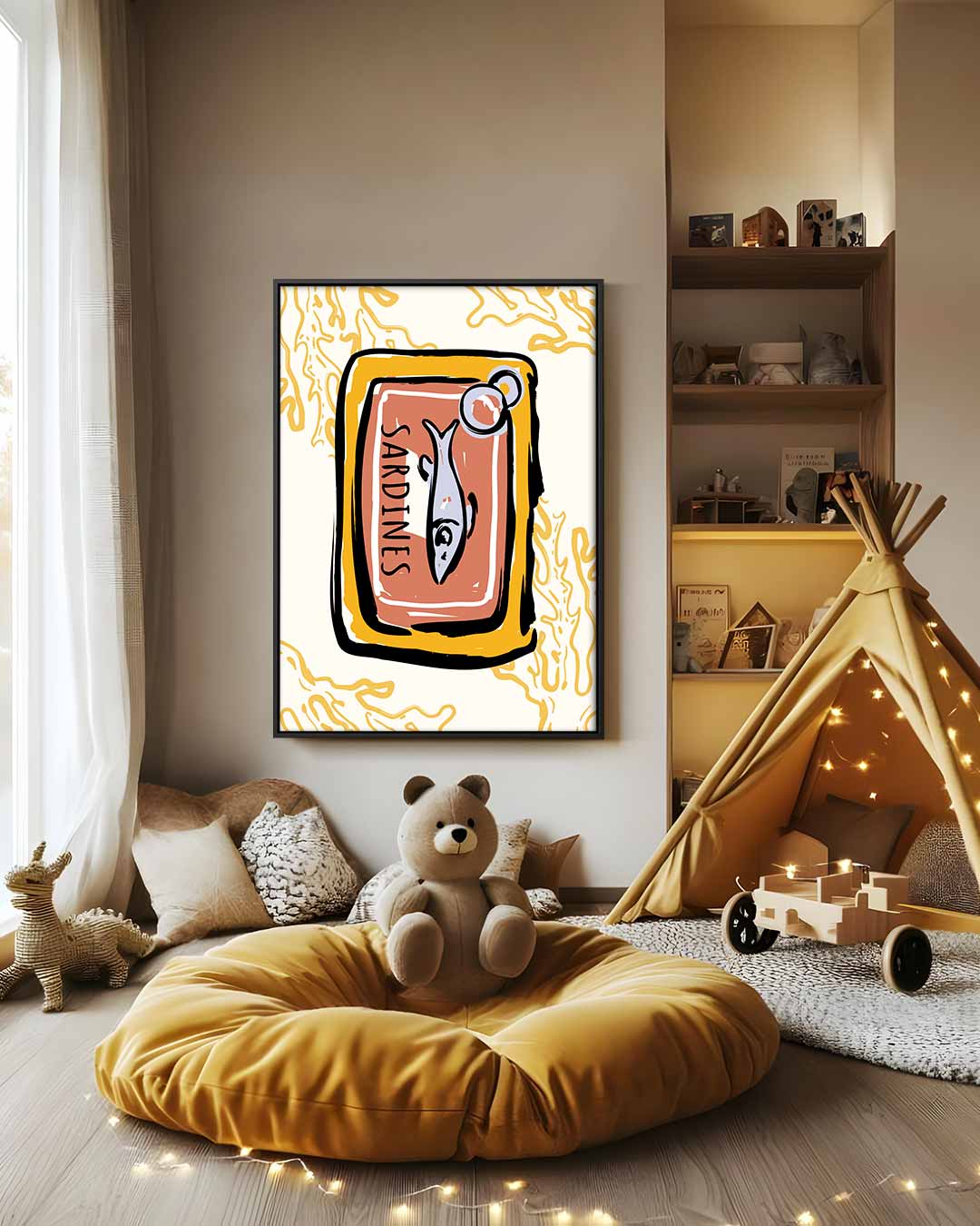 Sardines in Blik Pop Art Kunstwerk-canvas-dibond-plexiglas-wanddecoratie-WallArtistic