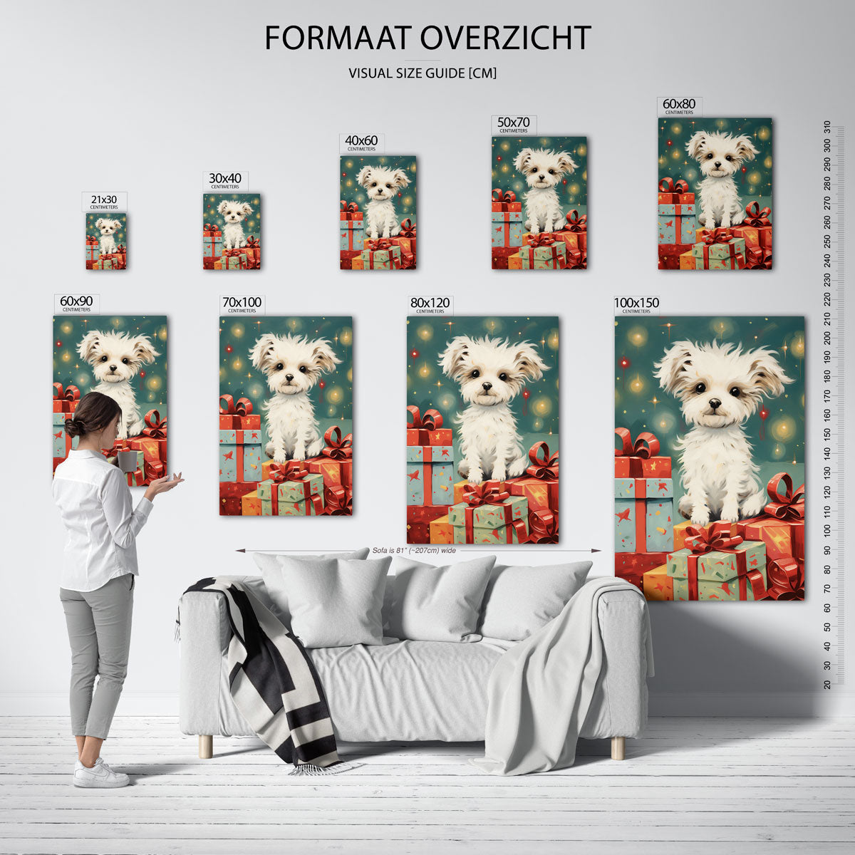 Hondje met cadeaus Poster