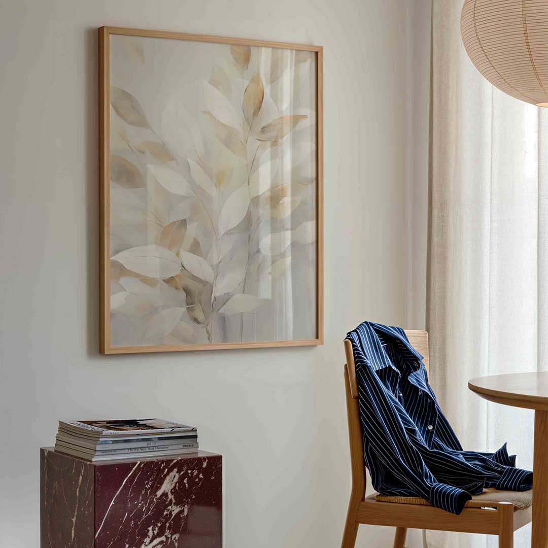 Bladeren in zachte tinten Poster