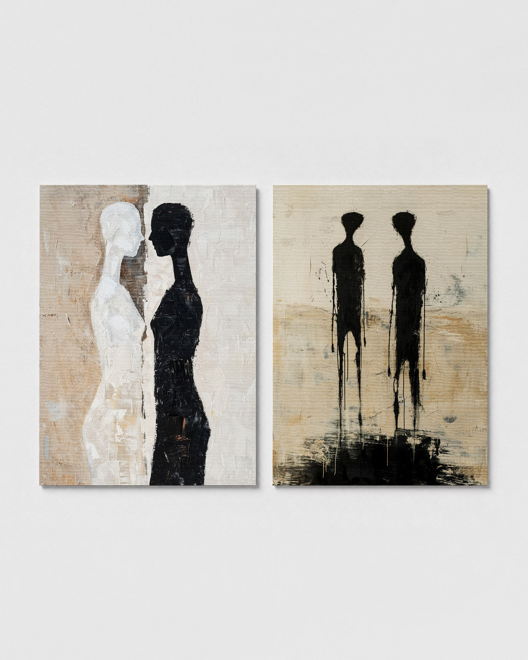 Tegenovergestelde silhouetten Posterset