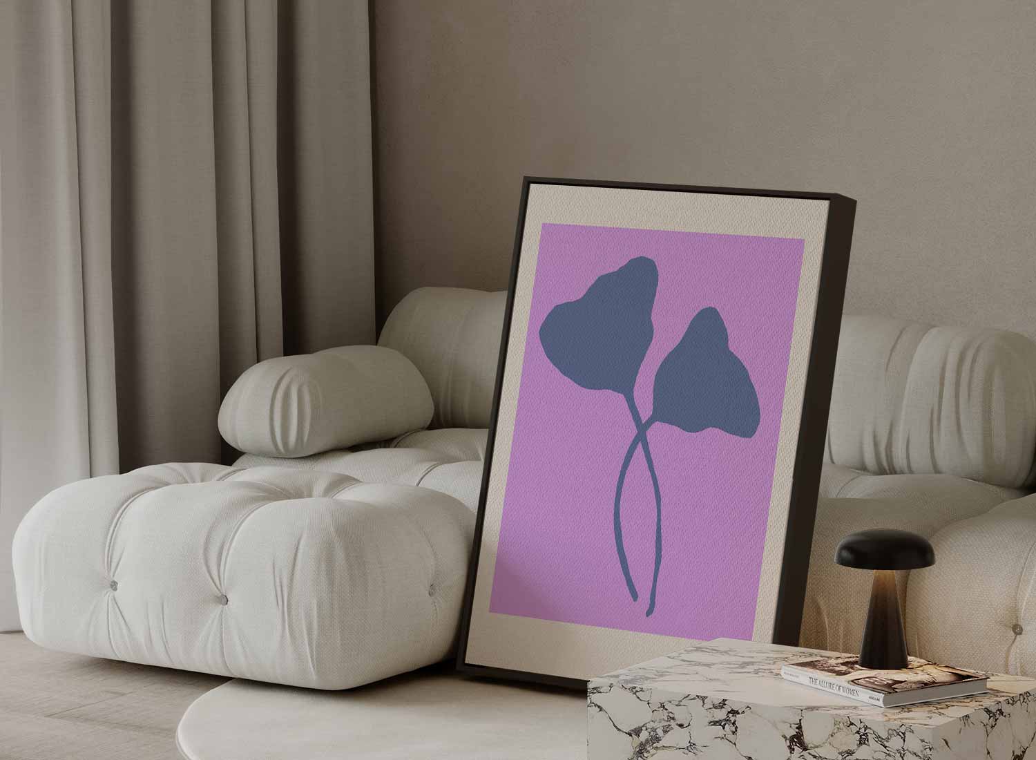 Speelse Bladstilte Kunstwerk-canvas-dibond-plexiglas-wanddecoratie-WallArtistic