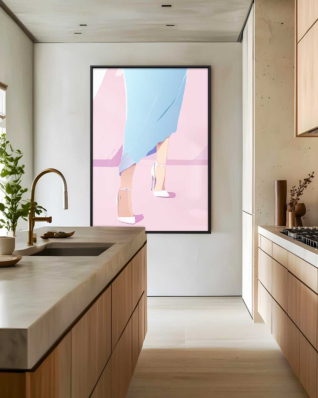 Elegantie in Pastel Kunstwerk-canvas-dibond-plexiglas-wanddecoratie-WallArtistic