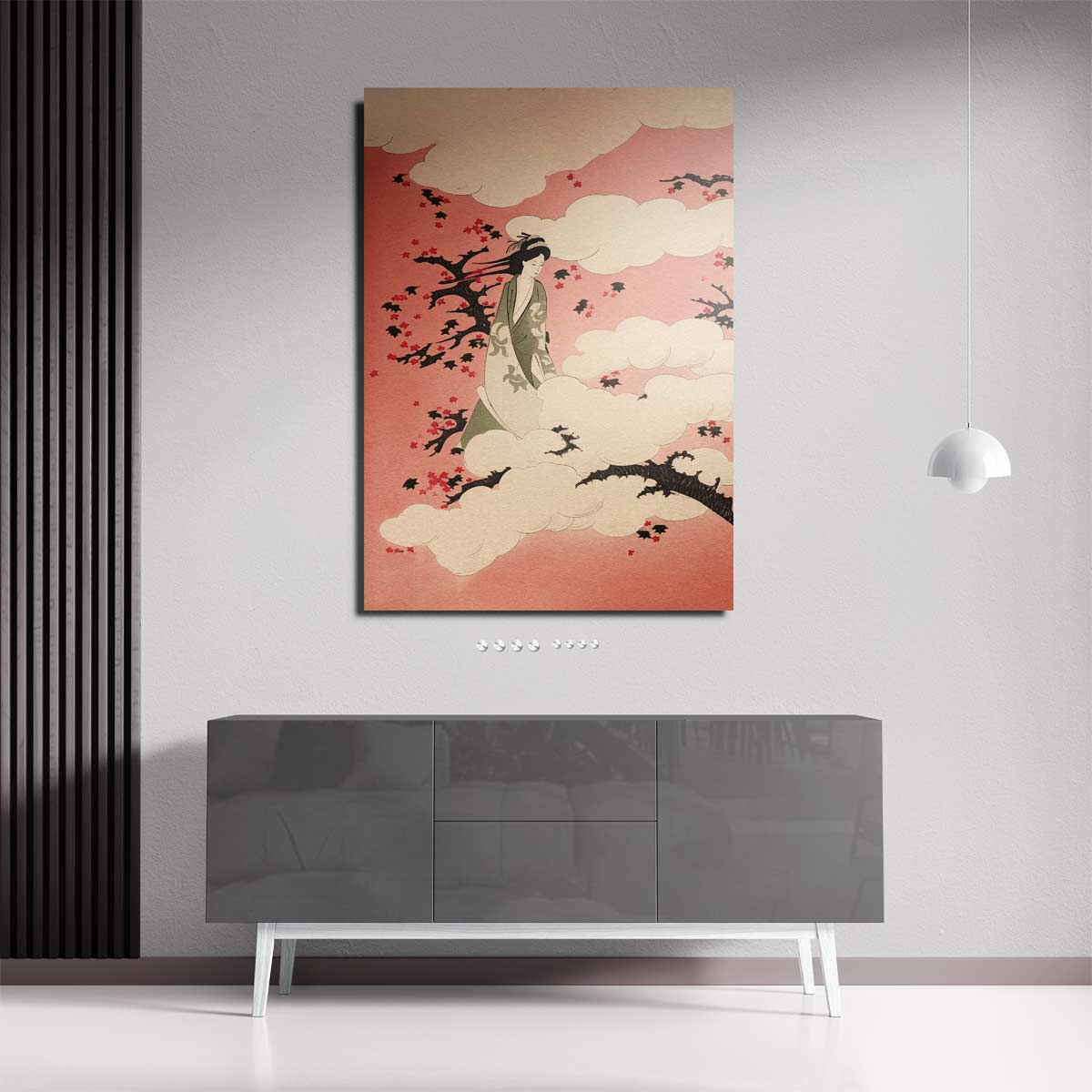 Dromerige Lentevrouw Kunstwerk-canvas-dibond-plexiglas-wanddecoratie-WallArtistic