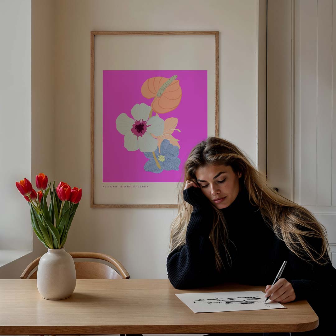 Bloemenpracht Pastel Poster-WallArtistic