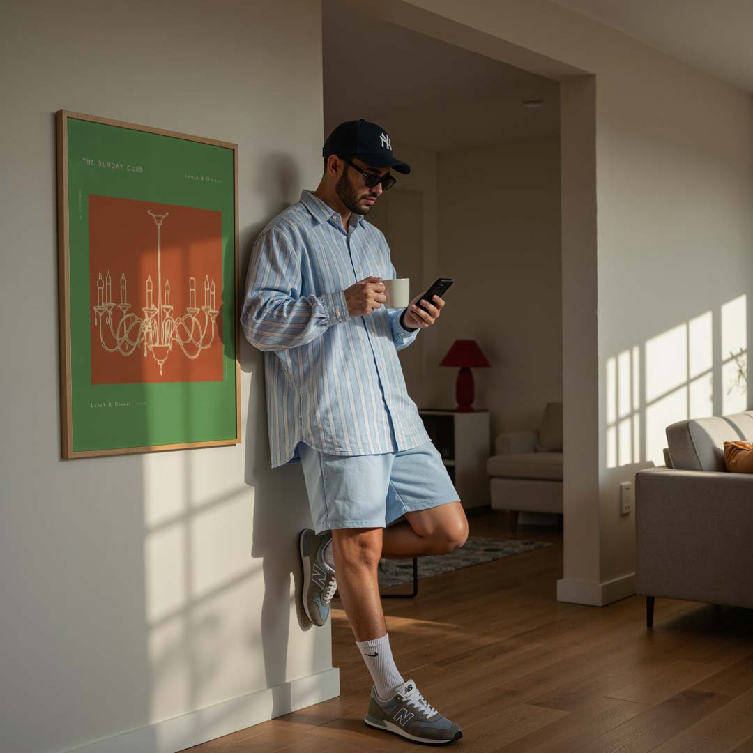 Retro Chique Kroonluchter Poster-WallArtistic