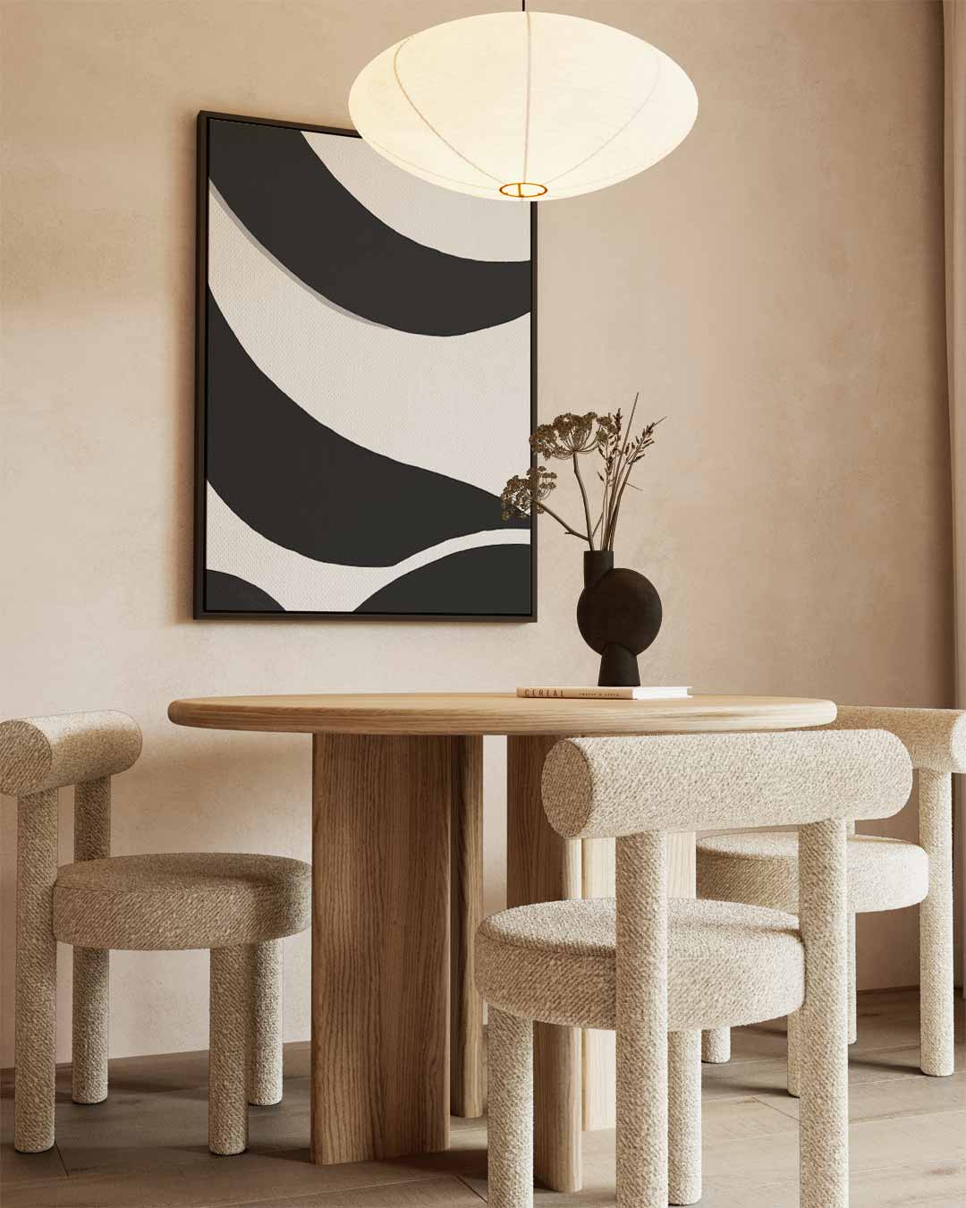 Zwarte Golven op Witte Achtergrond Kunstwerk-canvas-dibond-plexiglas-wanddecoratie-WallArtistic