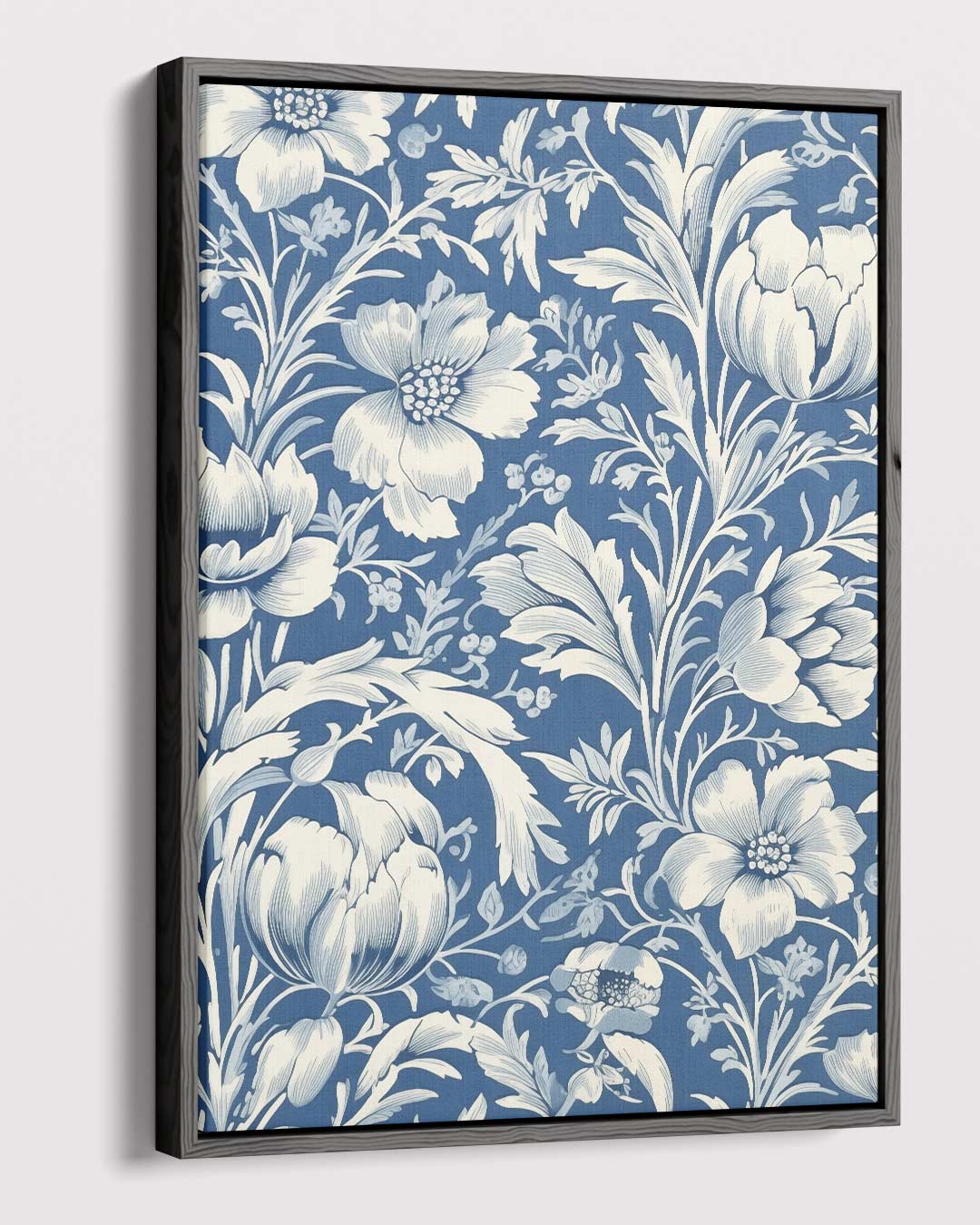 Bloemrijk Blauw Behang Kunstwerk-canvas-dibond-plexiglas-wanddecoratie-WallArtistic