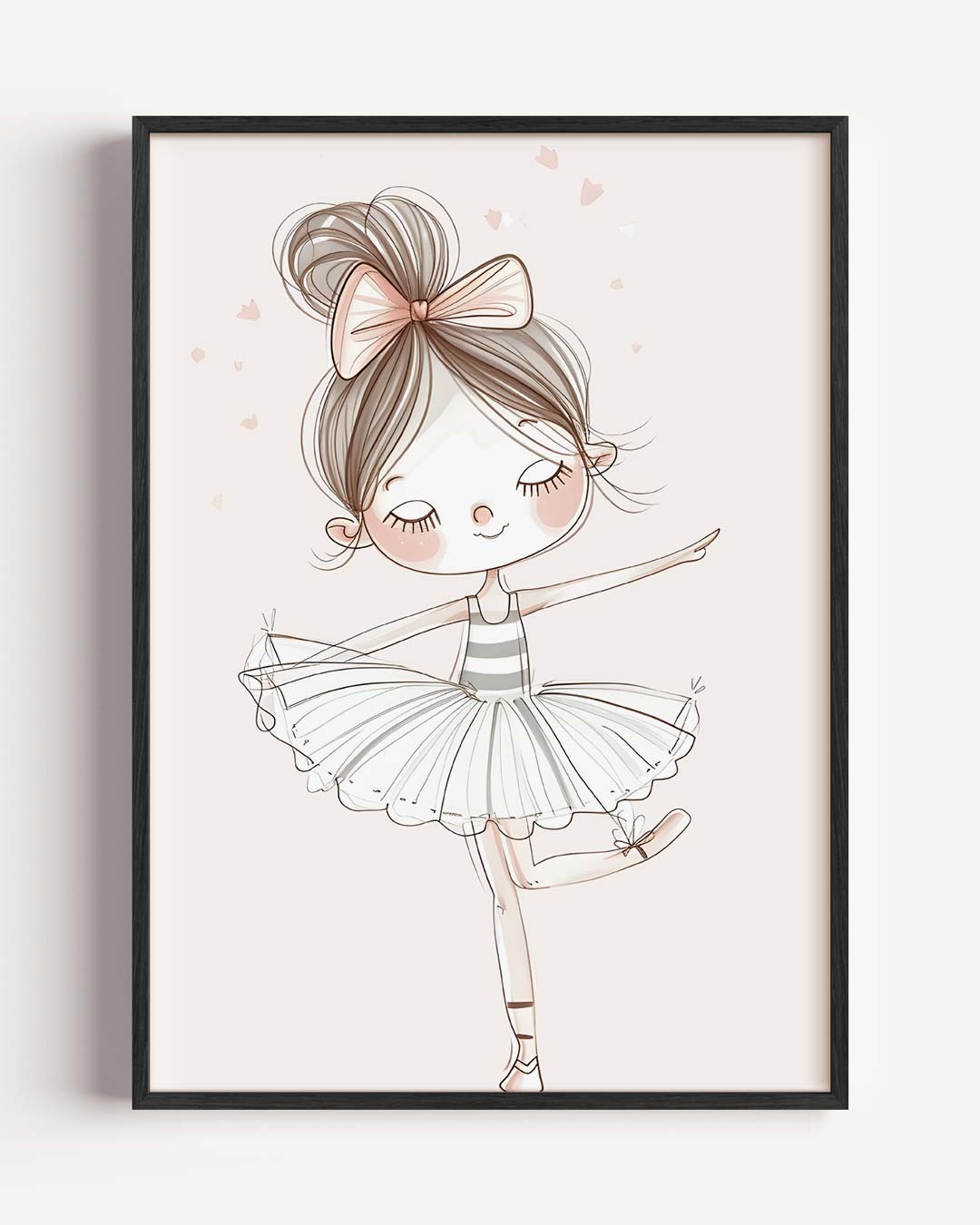 Schattige Ballerina Illustratie Poster-WallArtistic