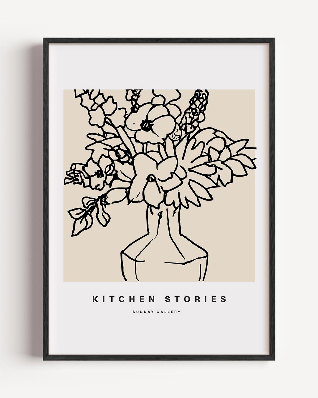 Bloemenpracht in Zwart-Wit Poster-WallArtistic