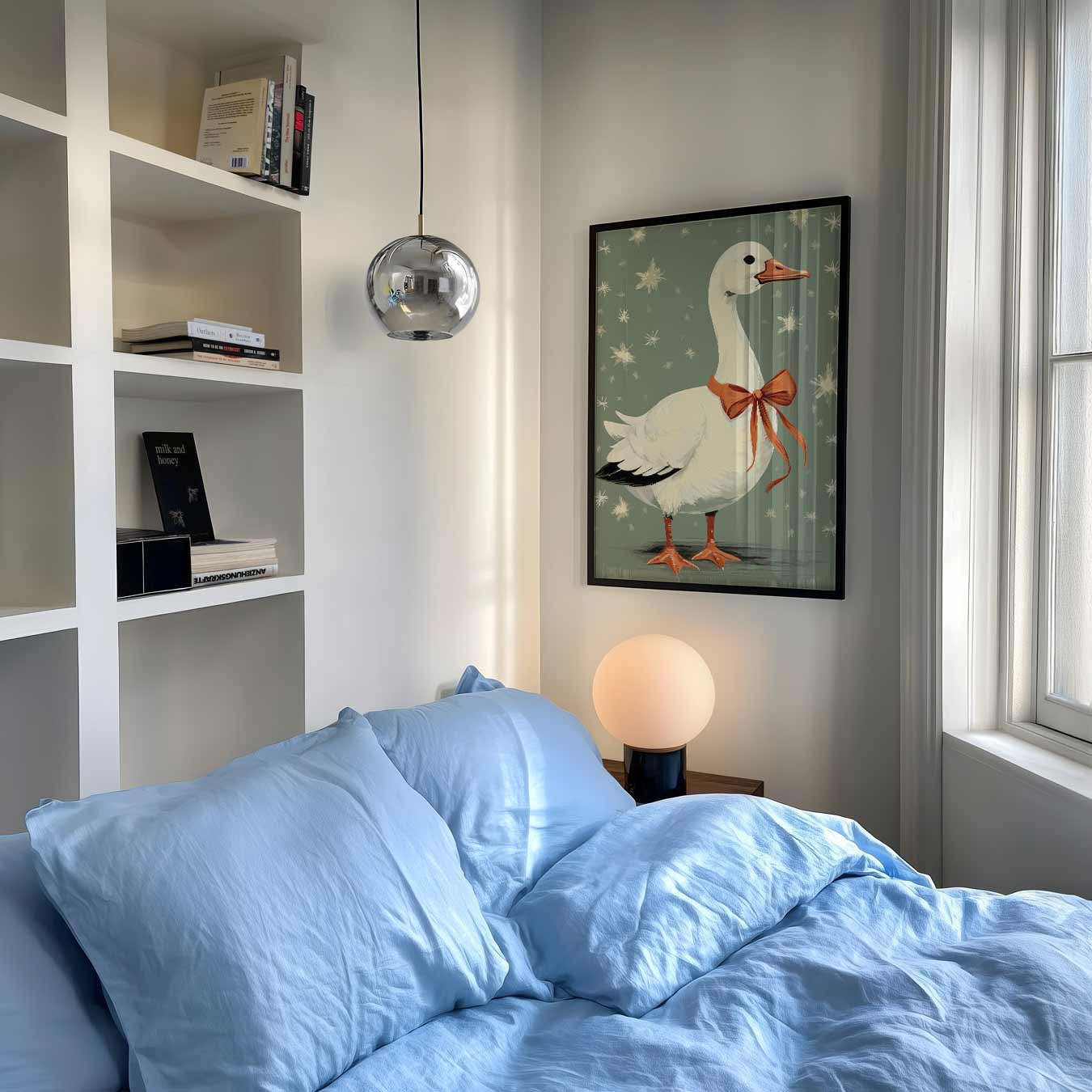 Elegante Eend met Strik Poster-WallArtistic