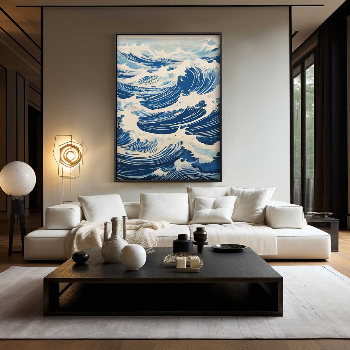 Golven in beweging Kunstwerk-canvas-dibond-plexiglas-wanddecoratie-WallArtistic