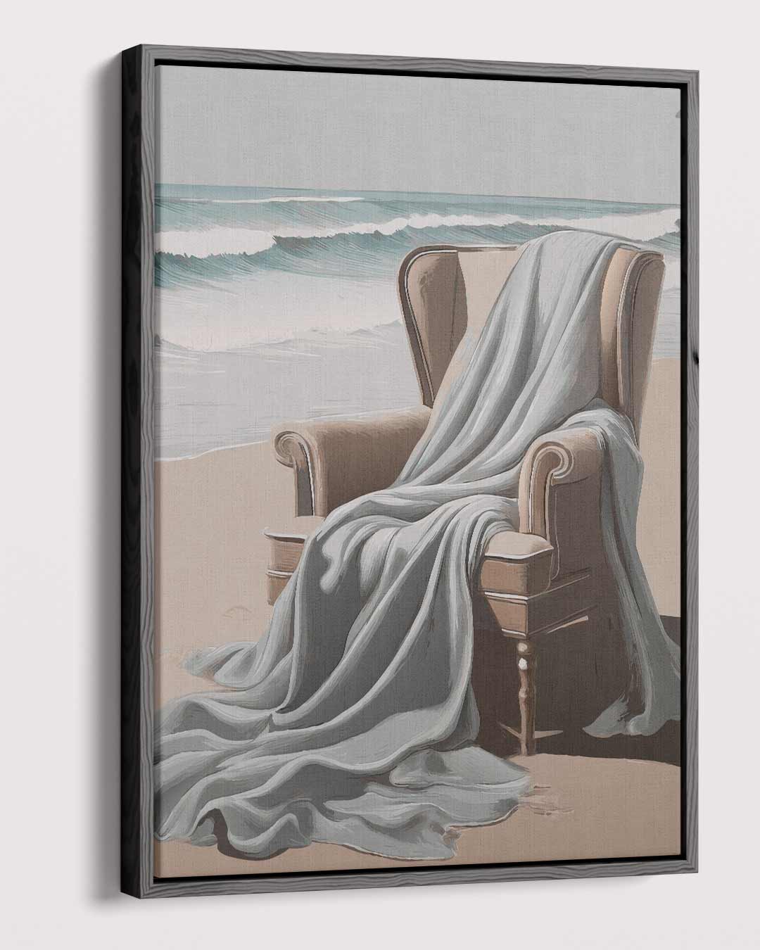 Strandstoel met Zilte Bries Kunstwerk-canvas-dibond-plexiglas-wanddecoratie-WallArtistic