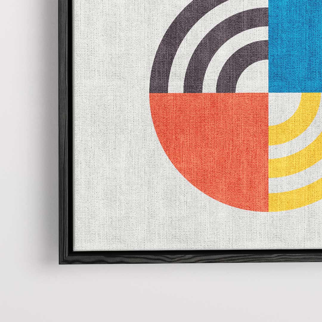 Retro Bauhaus Cirkelmotief Kunstwerk-canvas-dibond-plexiglas-wanddecoratie-WallArtistic