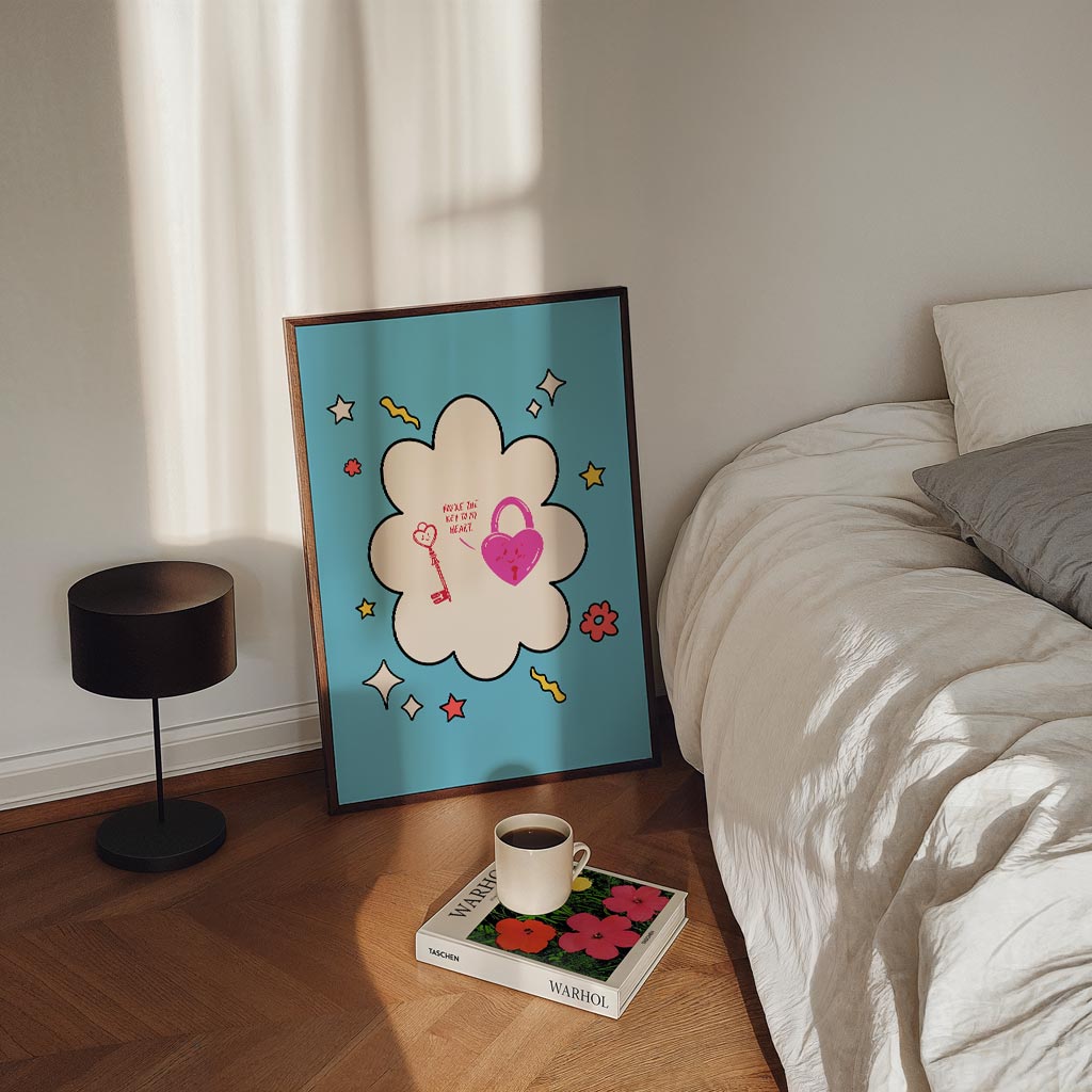 Vrolijke Sleutel en Slot Liefdesposter