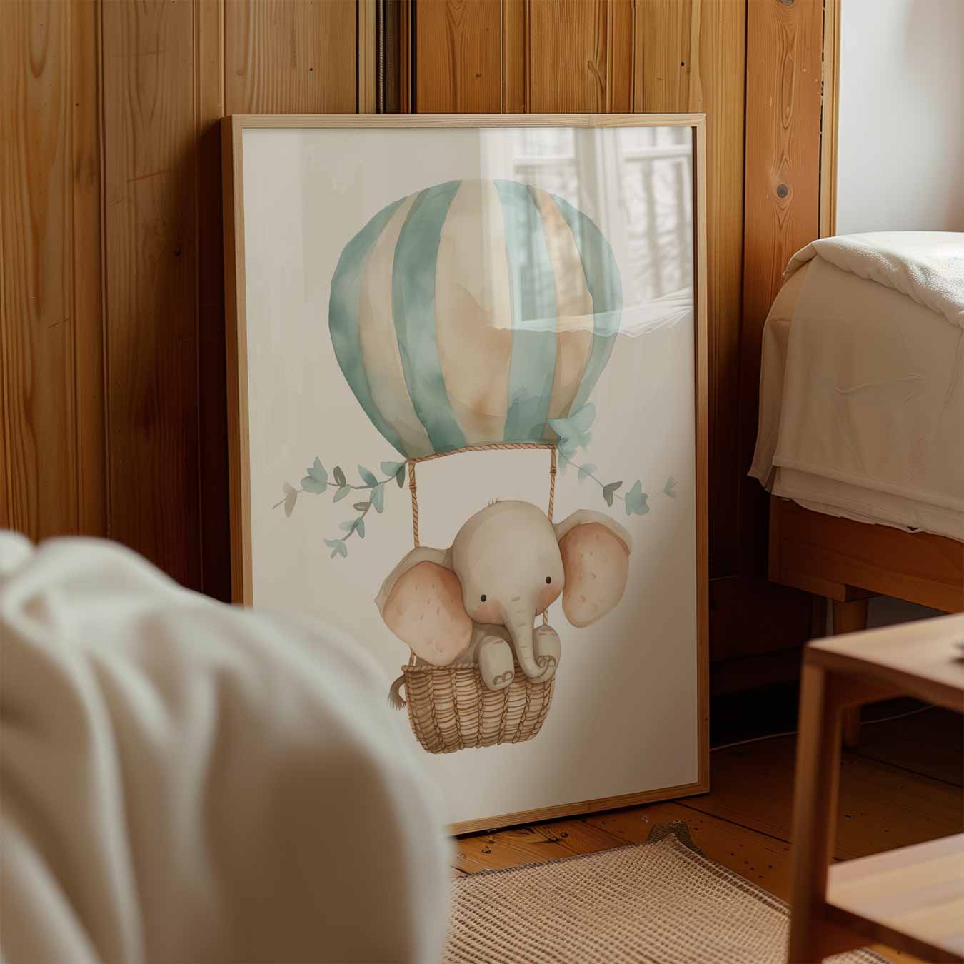 Dromerige Olifant in Luchtballon Poster