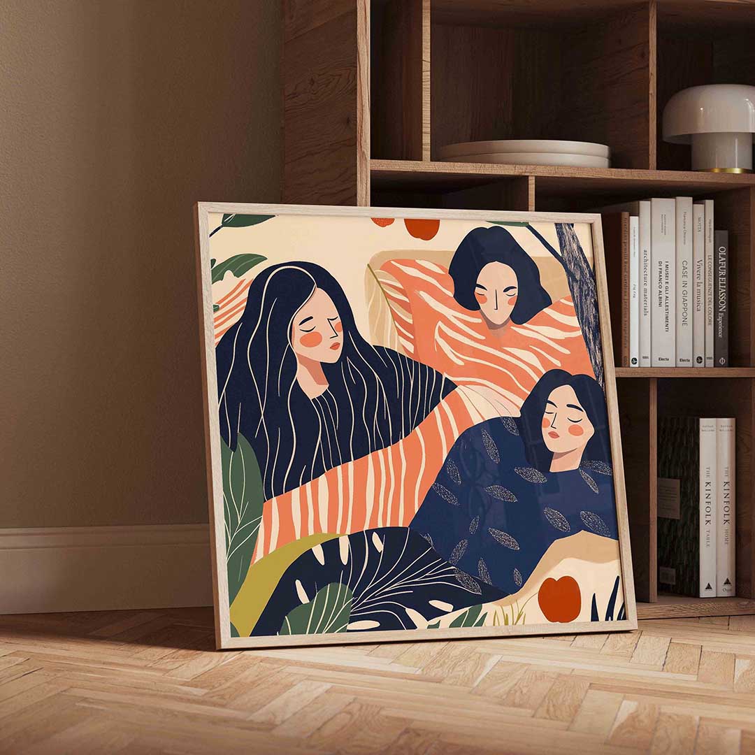 Drie figuren met patronen Poster