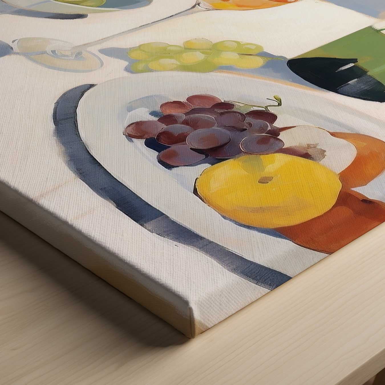 Stilleven met Wijn en Vruchten Kunstwerk-canvas-dibond-plexiglas-wanddecoratie-WallArtistic