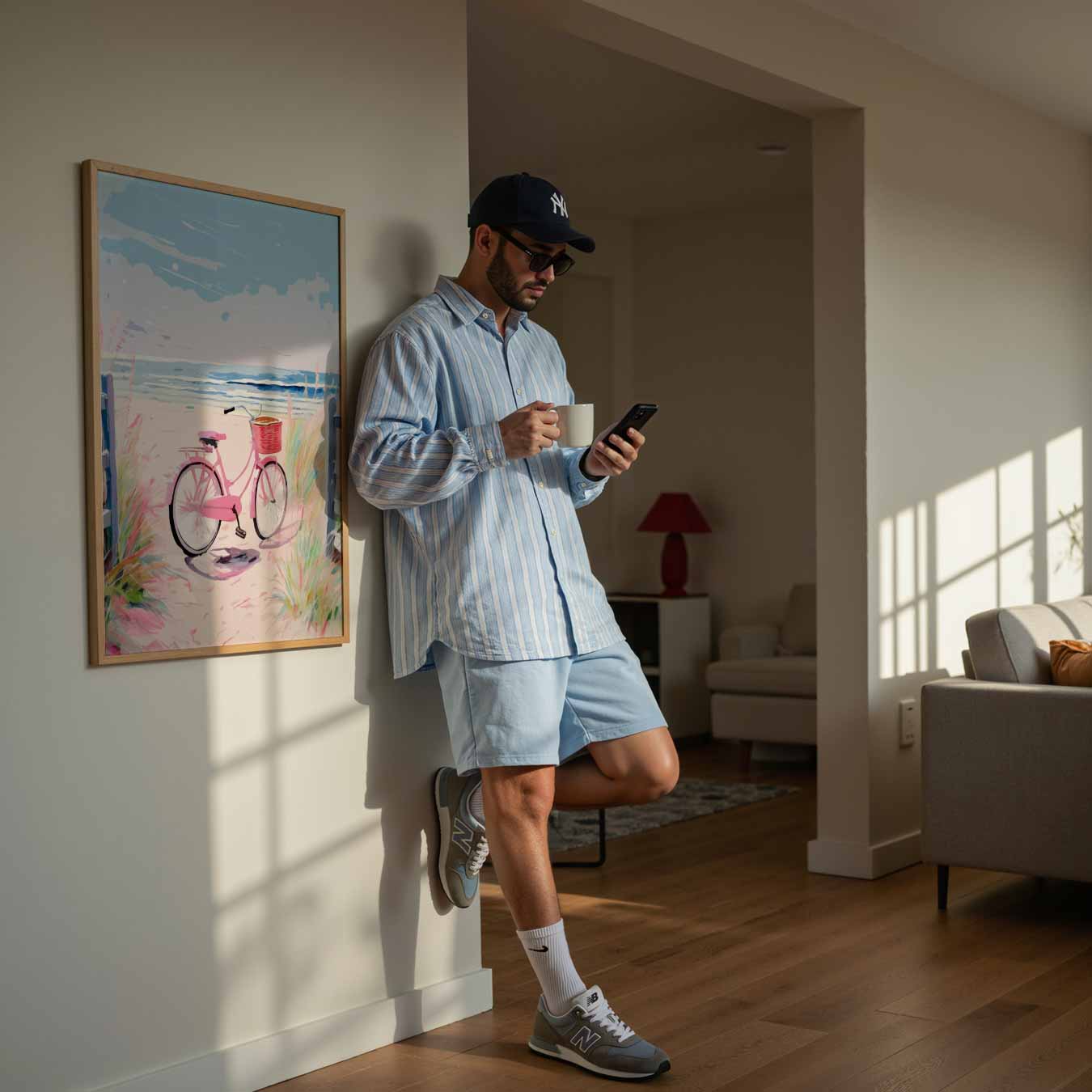 Zomerse Strandfiets Poster-WallArtistic